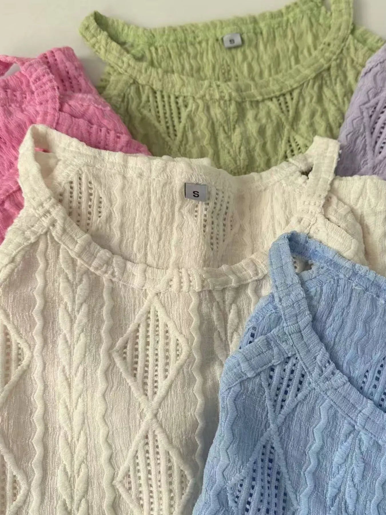 Textured Round Neck Tank - cas7m