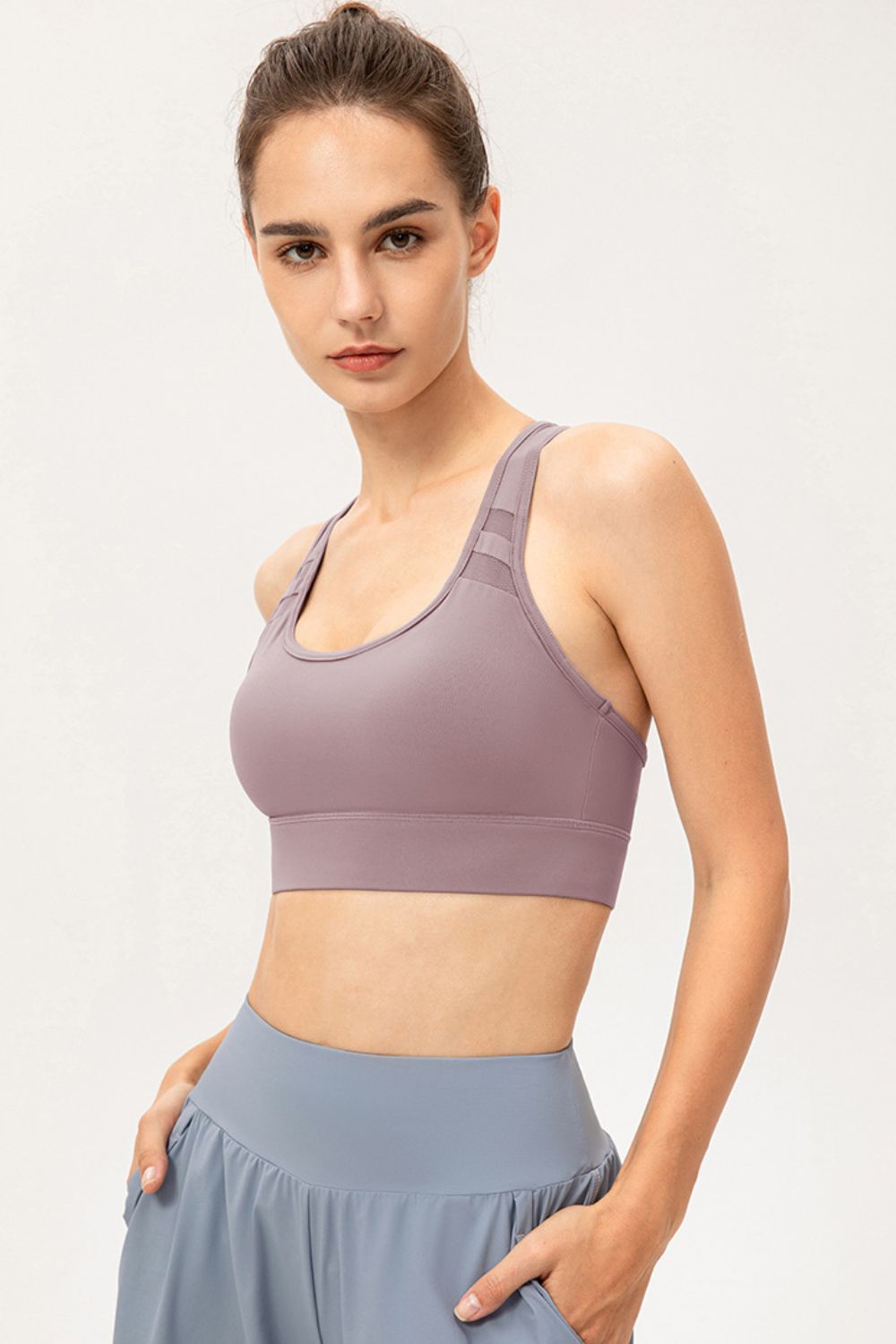 Scoop Neck Long Sports Bra - cas7m