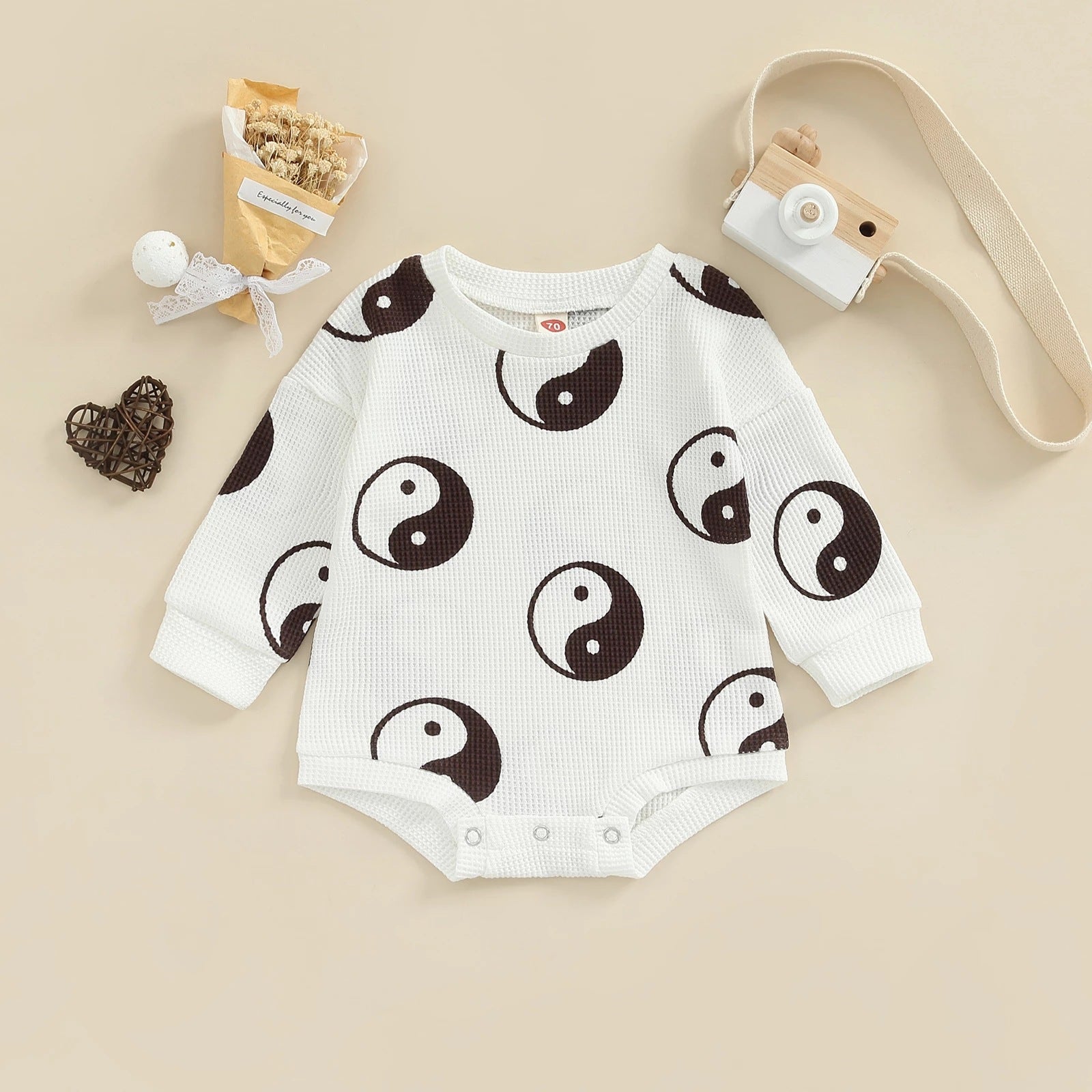 Baby One-piece Suit Knitted Long Sleeve - cas7m