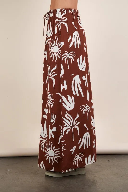 VERY J Printed Resort Midi Skirt - cas7m