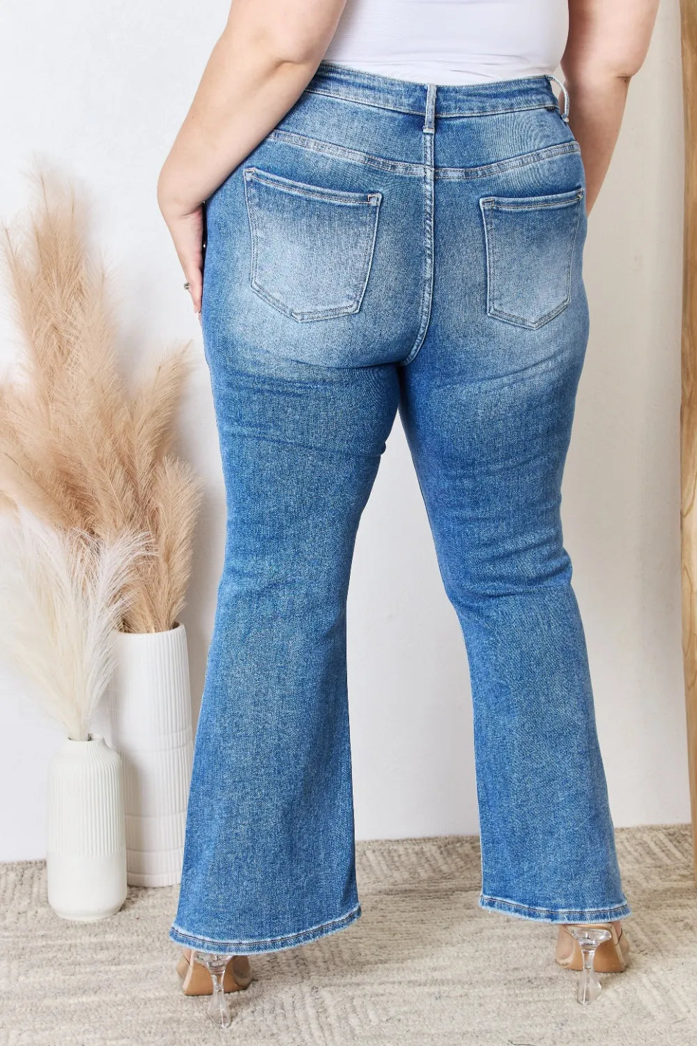 RISEN Full Size High Rise Ankle Flare Jeans - cas7m