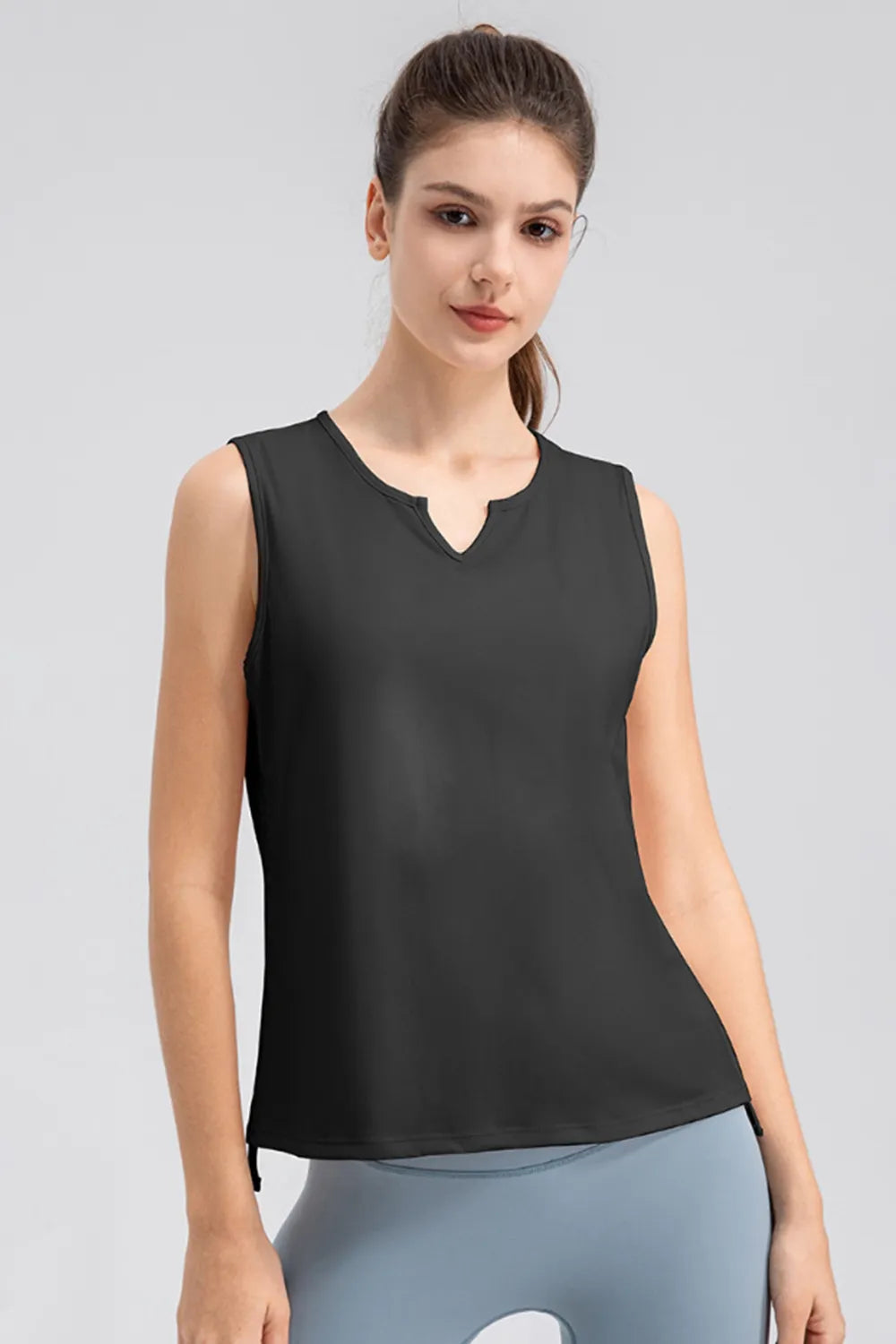 Notched Wide Strap Active Tank - cas7m