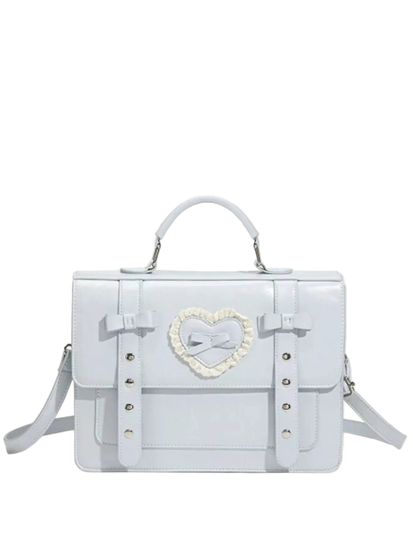 Heart Decor Buckle Backpack Bag - cas7m