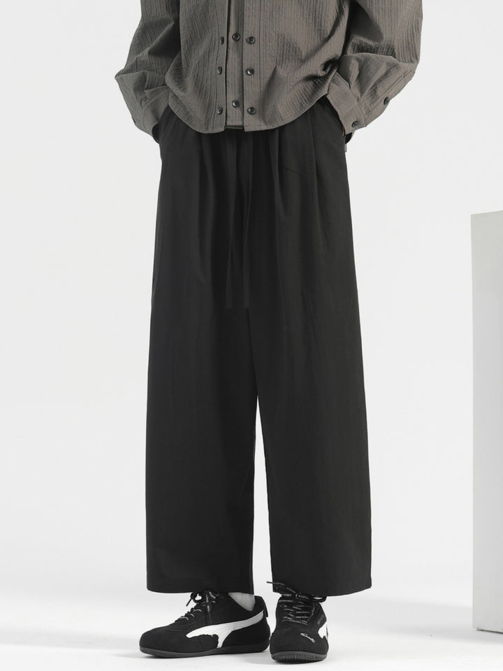 Men's Plus Size Wide Leg Drawstring Casual Pants - cas7m