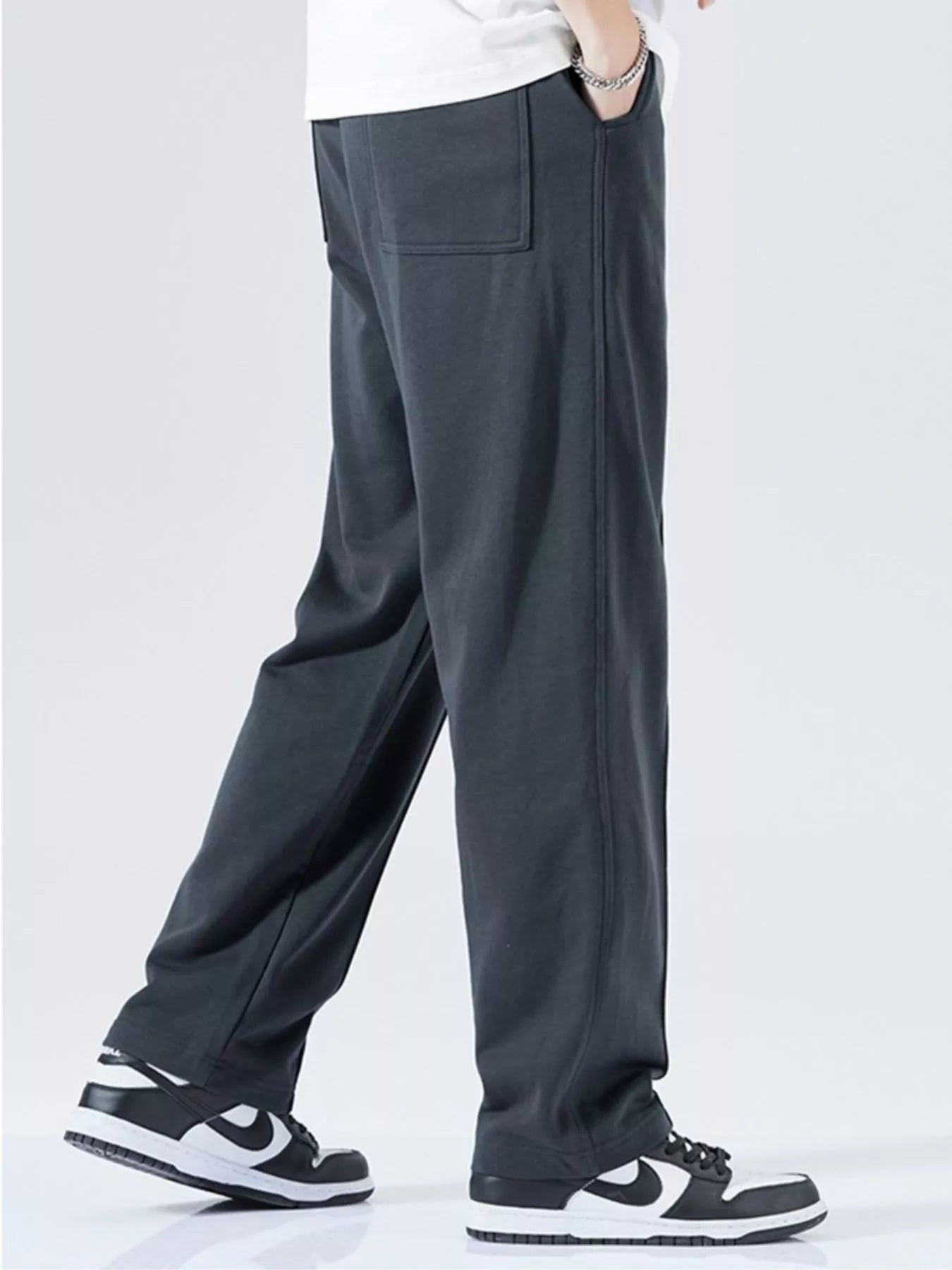 Men's Full Size Casual Drawstring Wide Leg Sweatpants Plus Size - cas7m