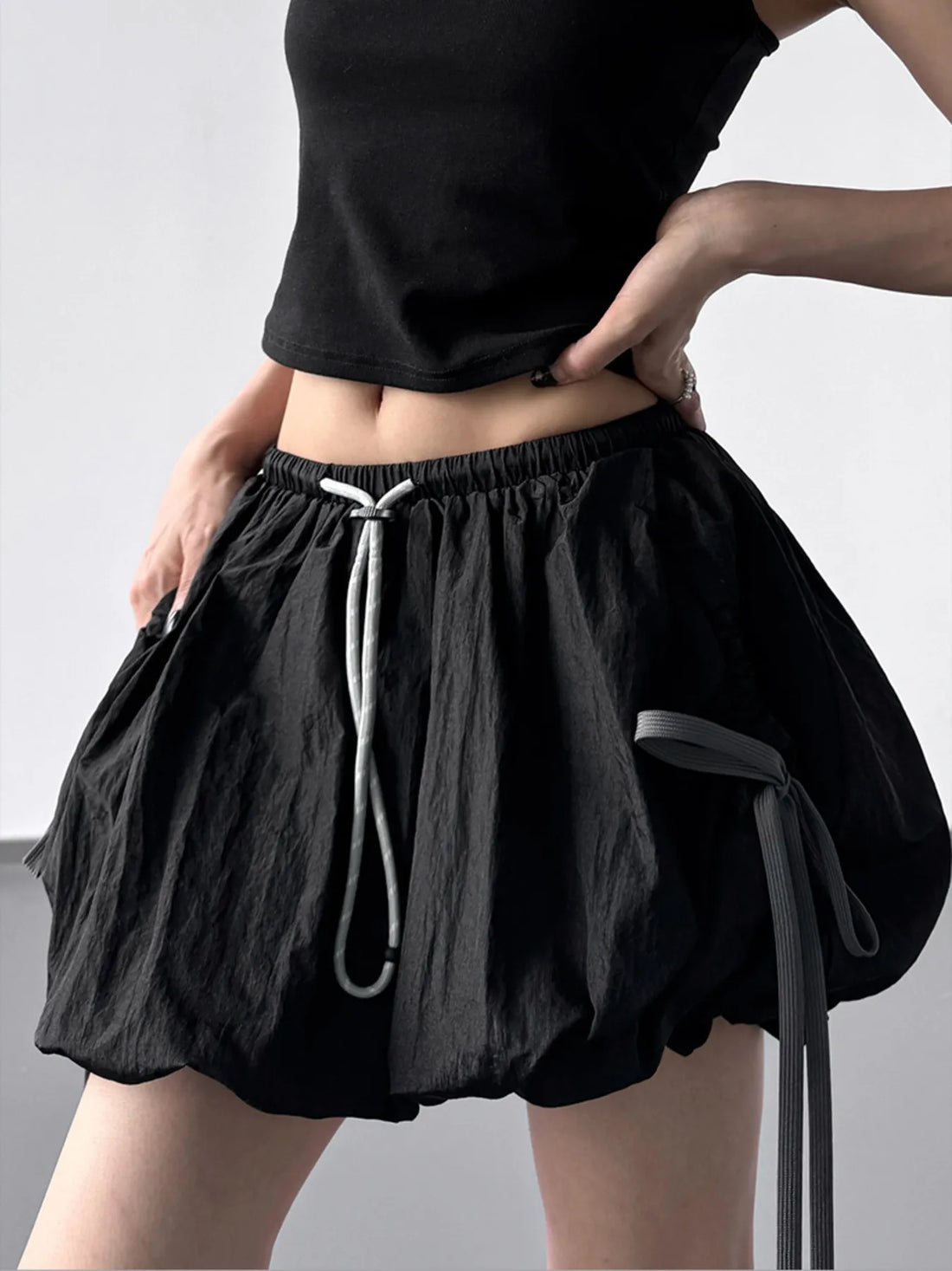 Bubble Drawstring Casual Shorts - cas7m