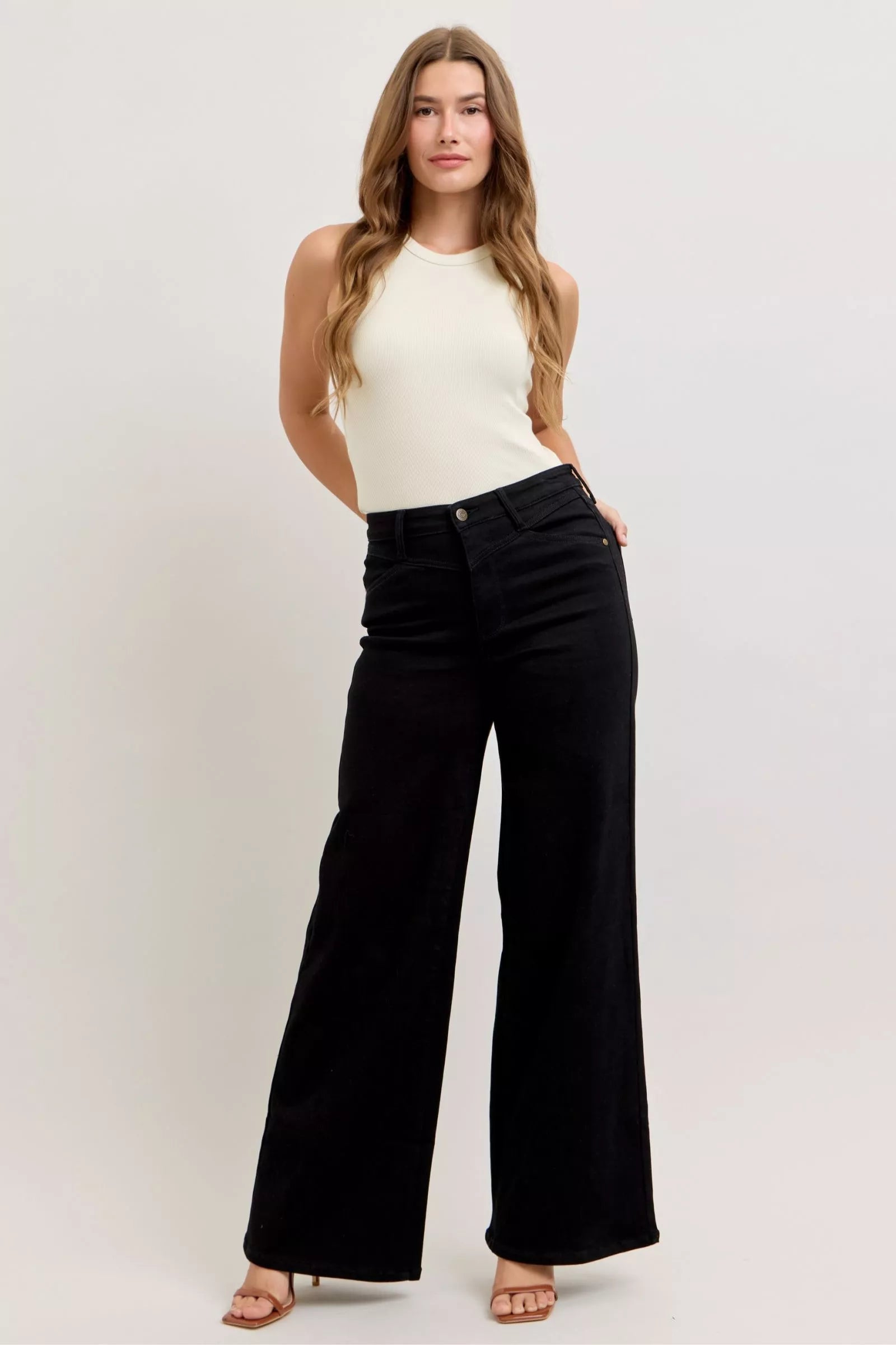 Judy Blue High-Waisted Wide Leg Jeans - cas7m