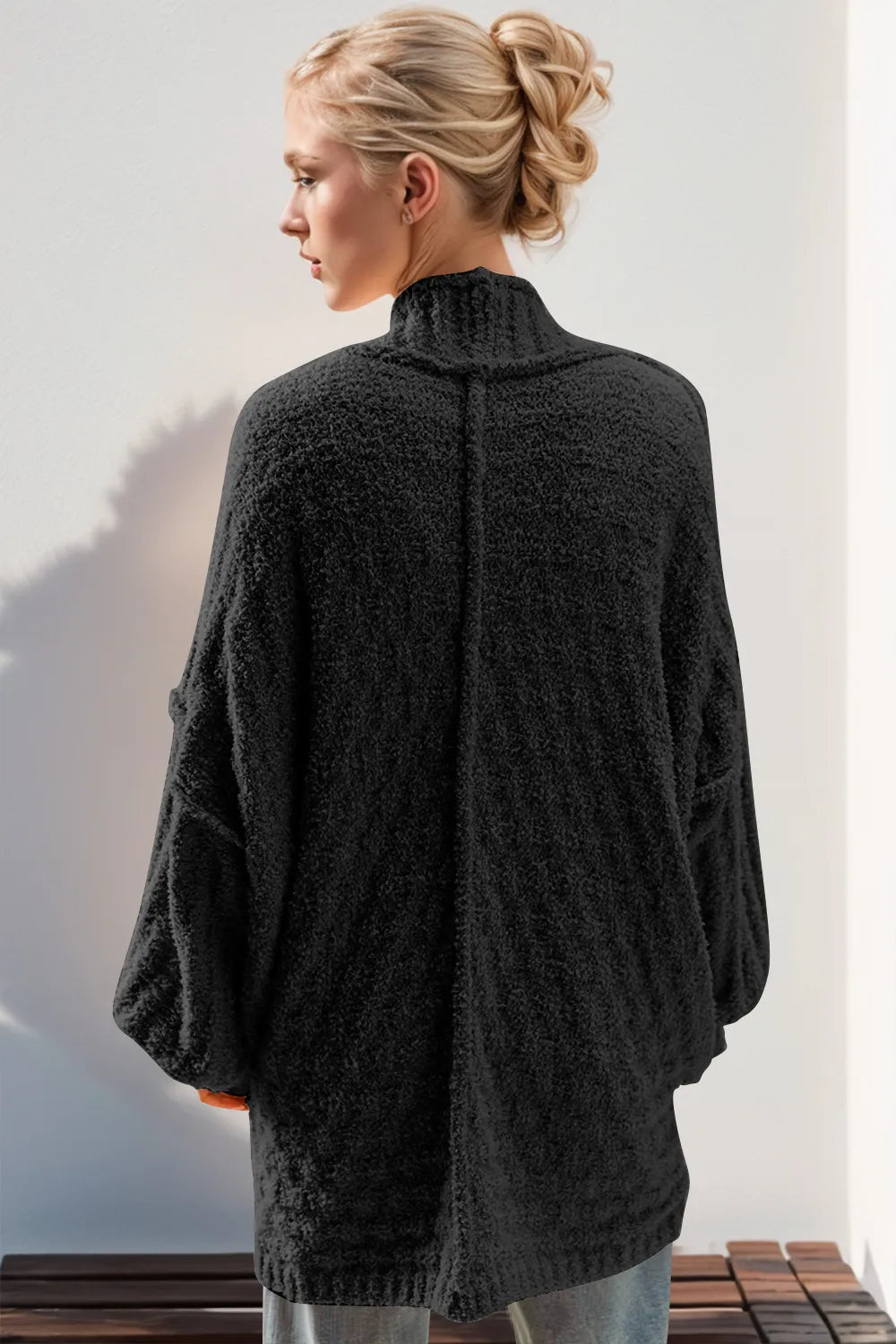 Double Take Full Size Open Front Long Sleeve Cardigan - cas7m