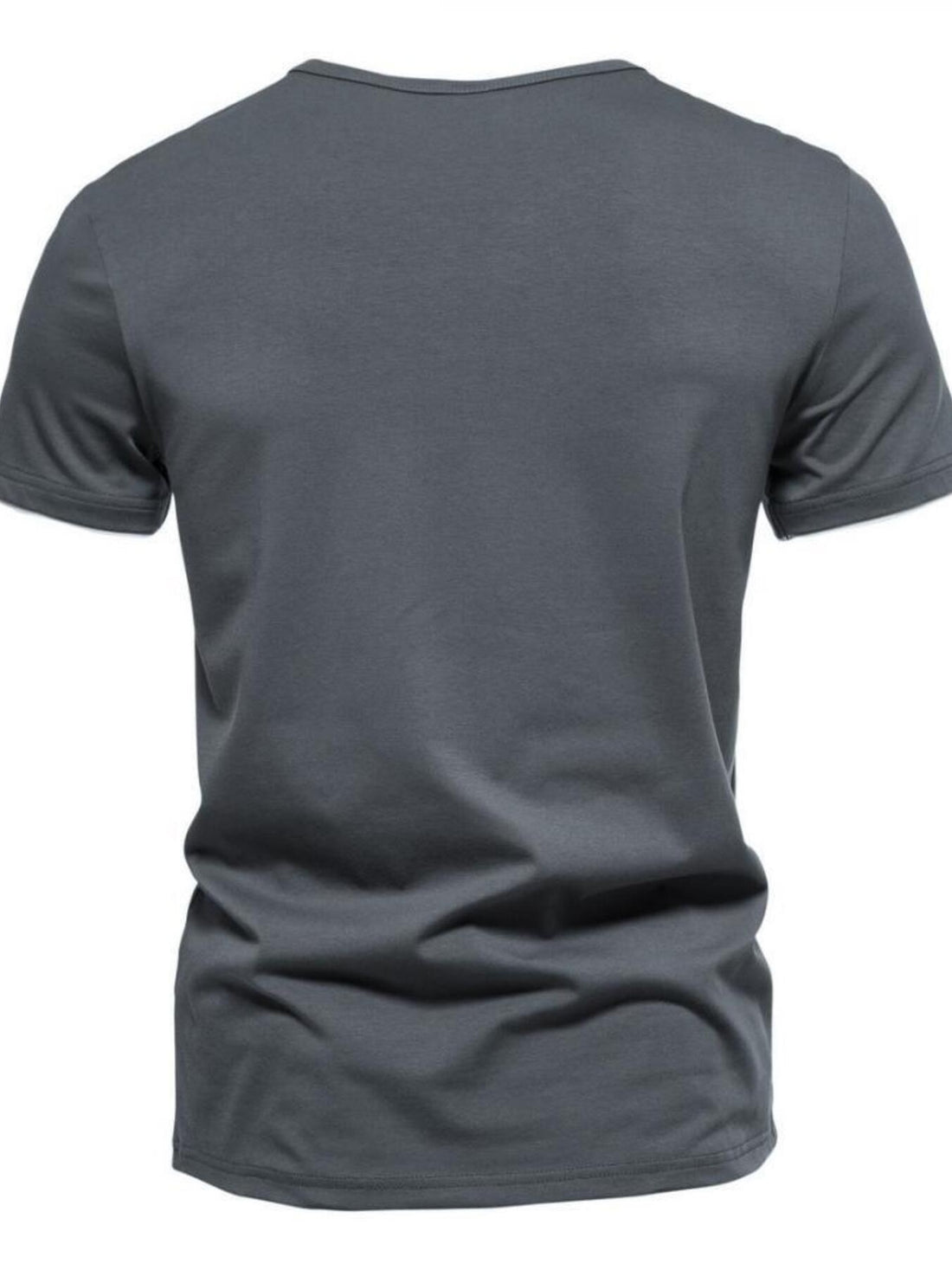 Men's Plus Size Slim Fit Notched Casual T-Shirt - cas7m
