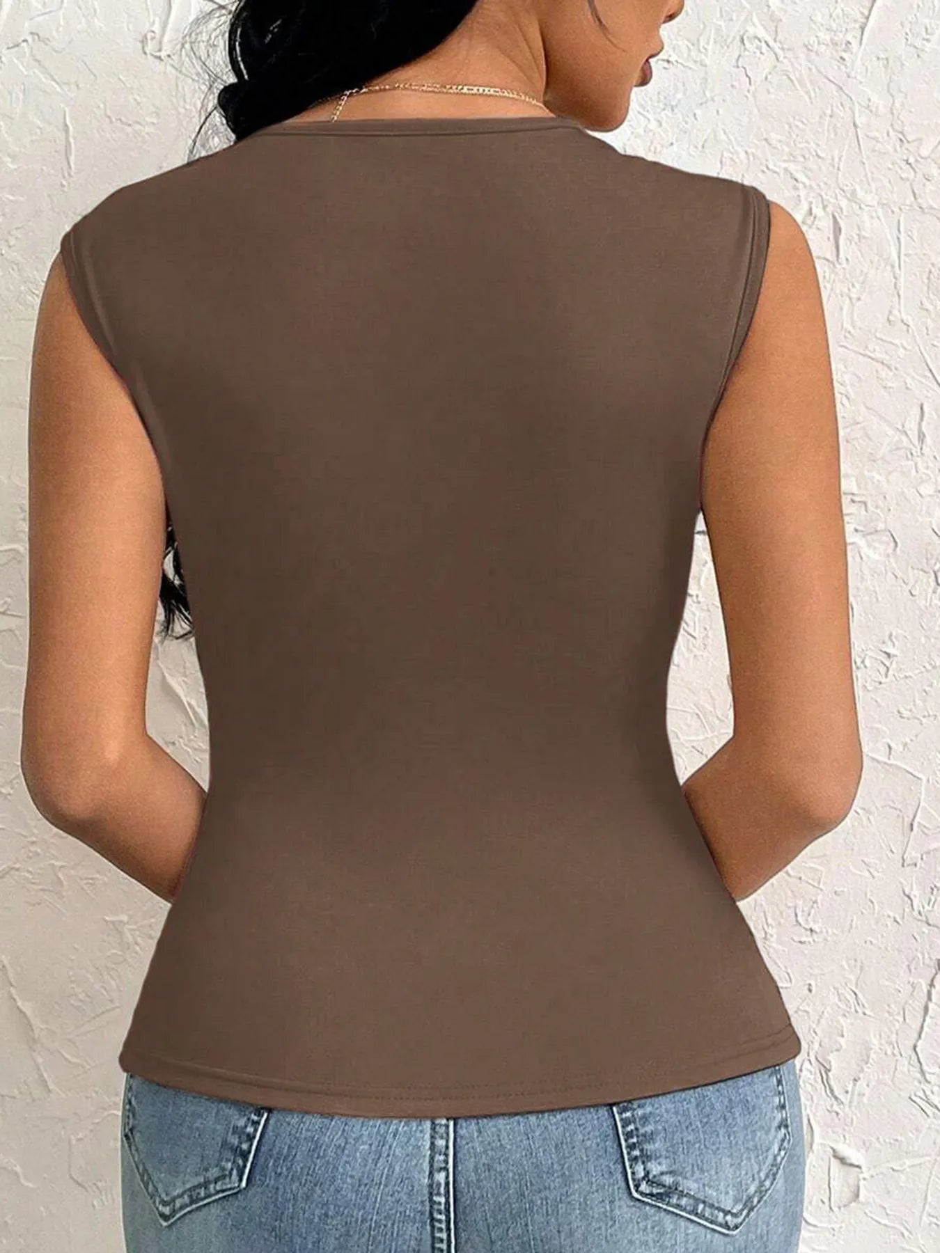 Slit Asymmetrical Tank Top - cas7m
