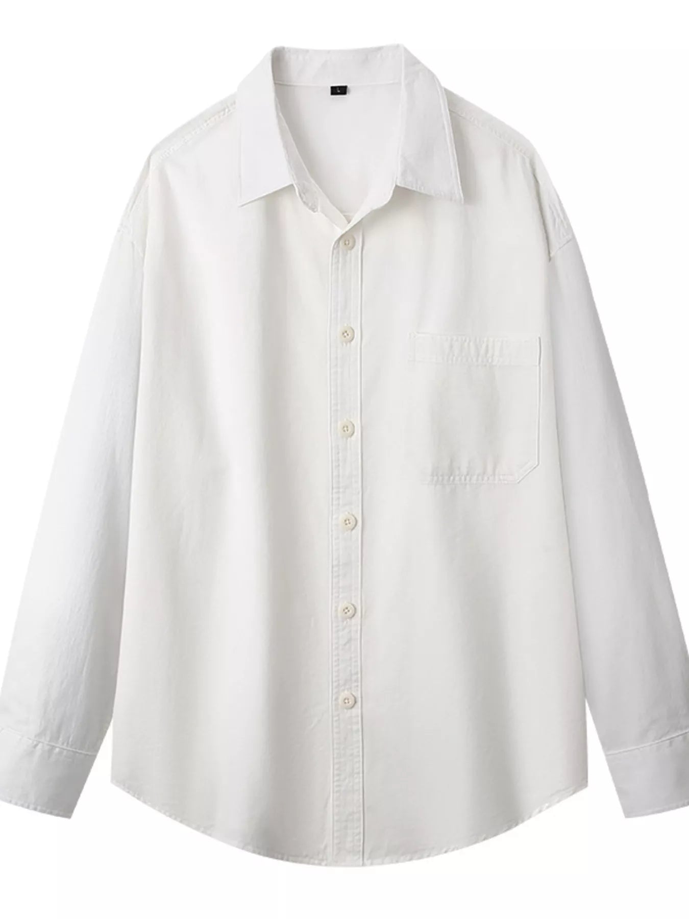 Men's Plus Size Button Up Long Sleeve Shirt - cas7m