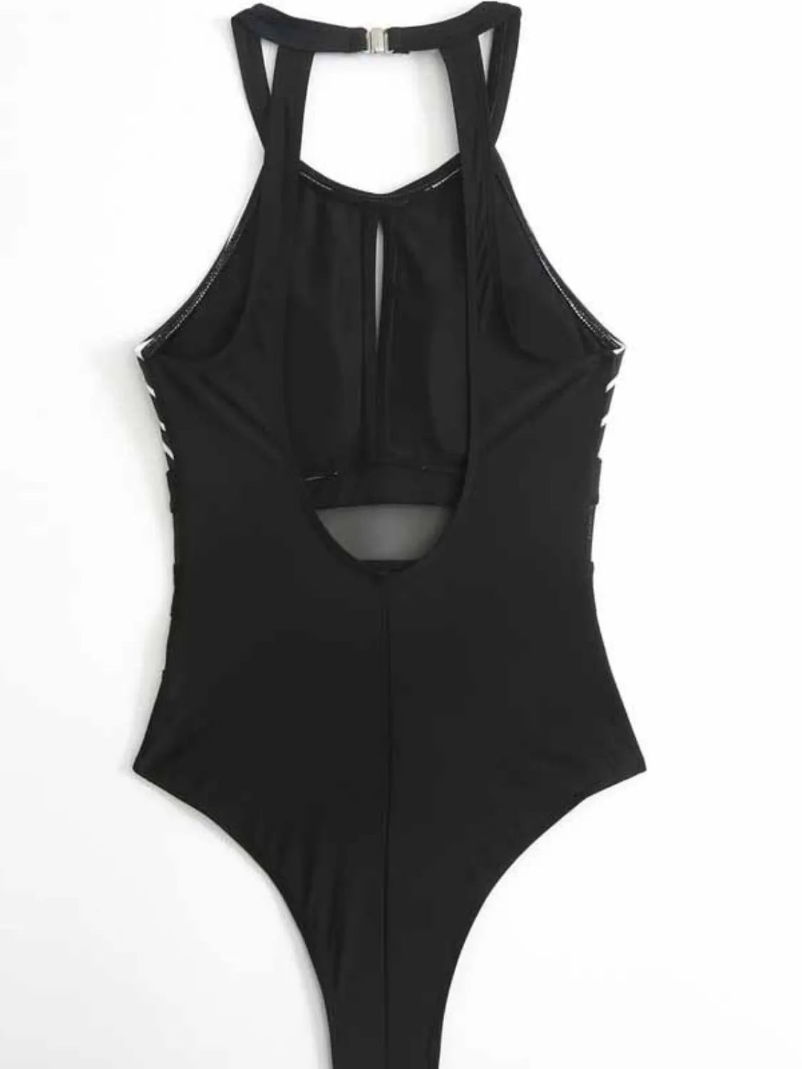 Glamour Mesh Cutout Backless Dress with Removable Padding - cas7m