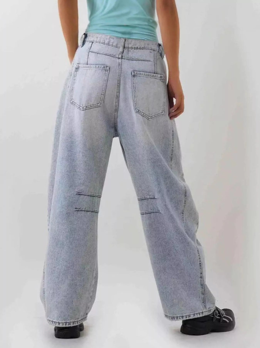Distressed Wide Leg Jeans - cas7m