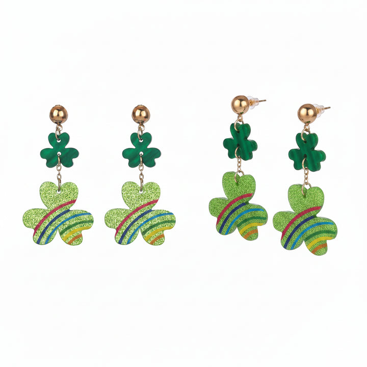 Lucky Clover Dangle Earrings - cas7m