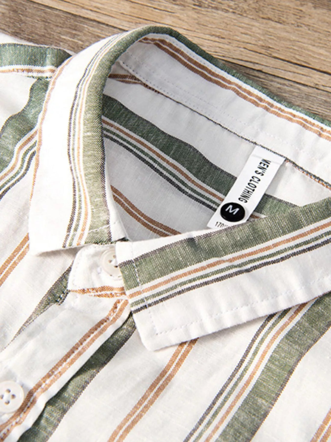 Men's Plus Size Striped Short Sleeve Shirt - cas7m