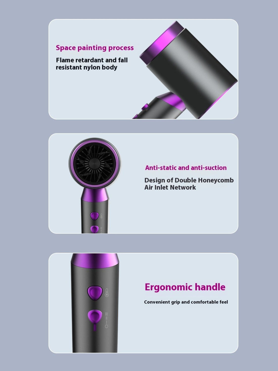 Constant Temp Pro Hair Dryer: Frizz-Free, Silky Smooth Styling - cas7m