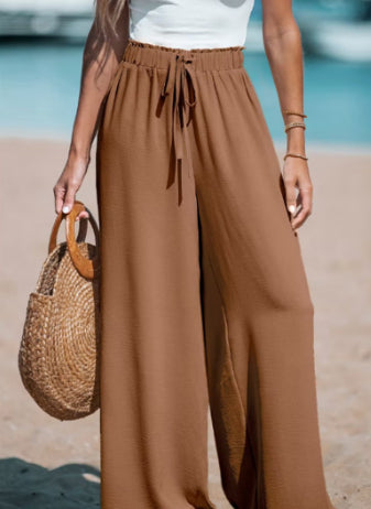 Women's Drawstring Loose Casual Wide-leg Trousers - cas7m