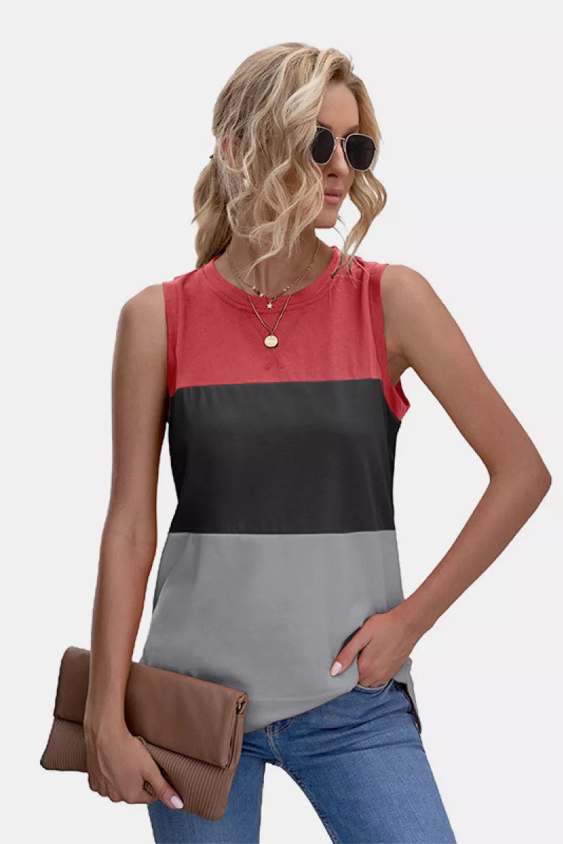 Color Block Tank Top - cas7m