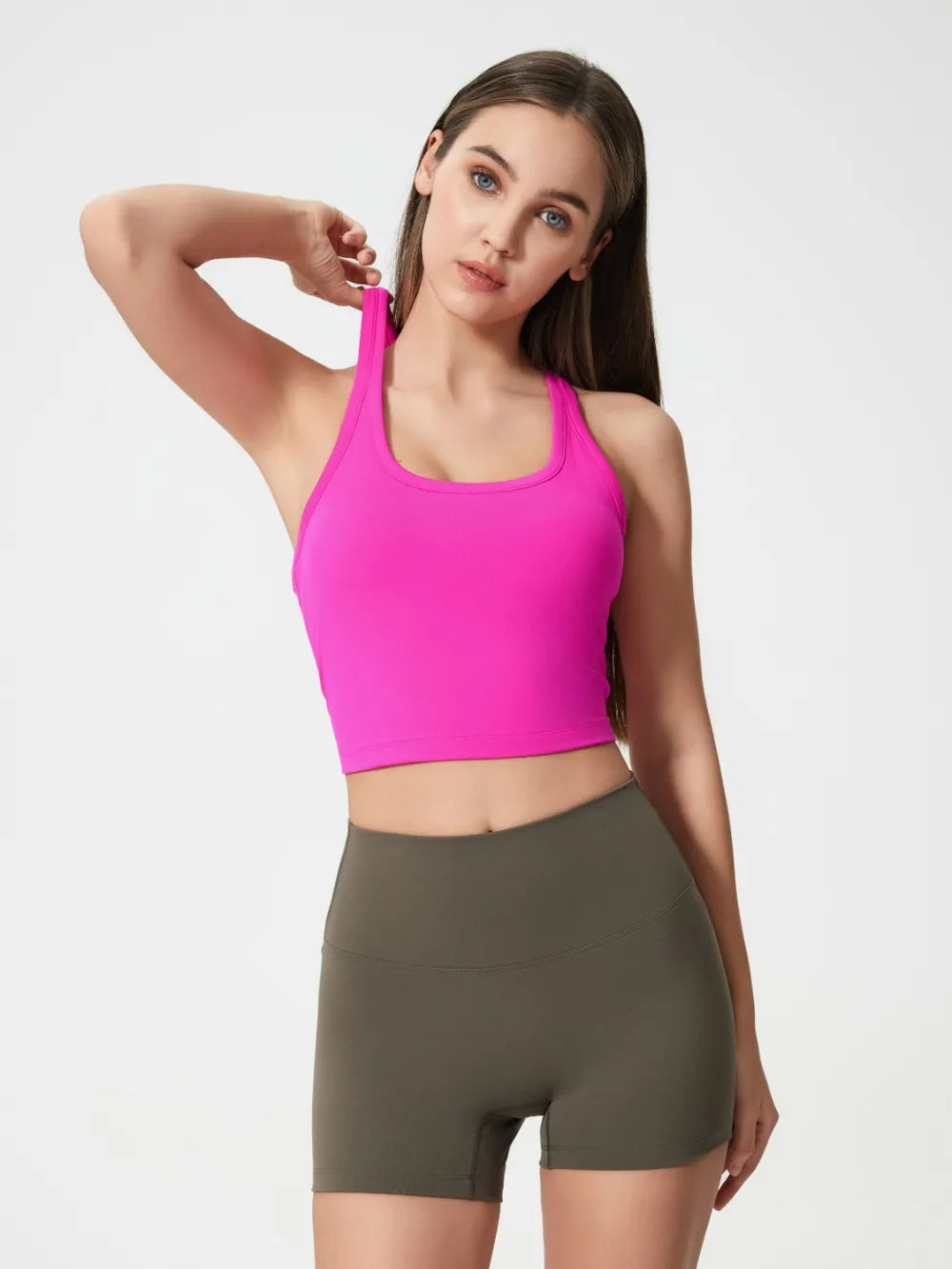 Millennia Scoop Neck Active Tank with Detachable Chest Pads - cas7m