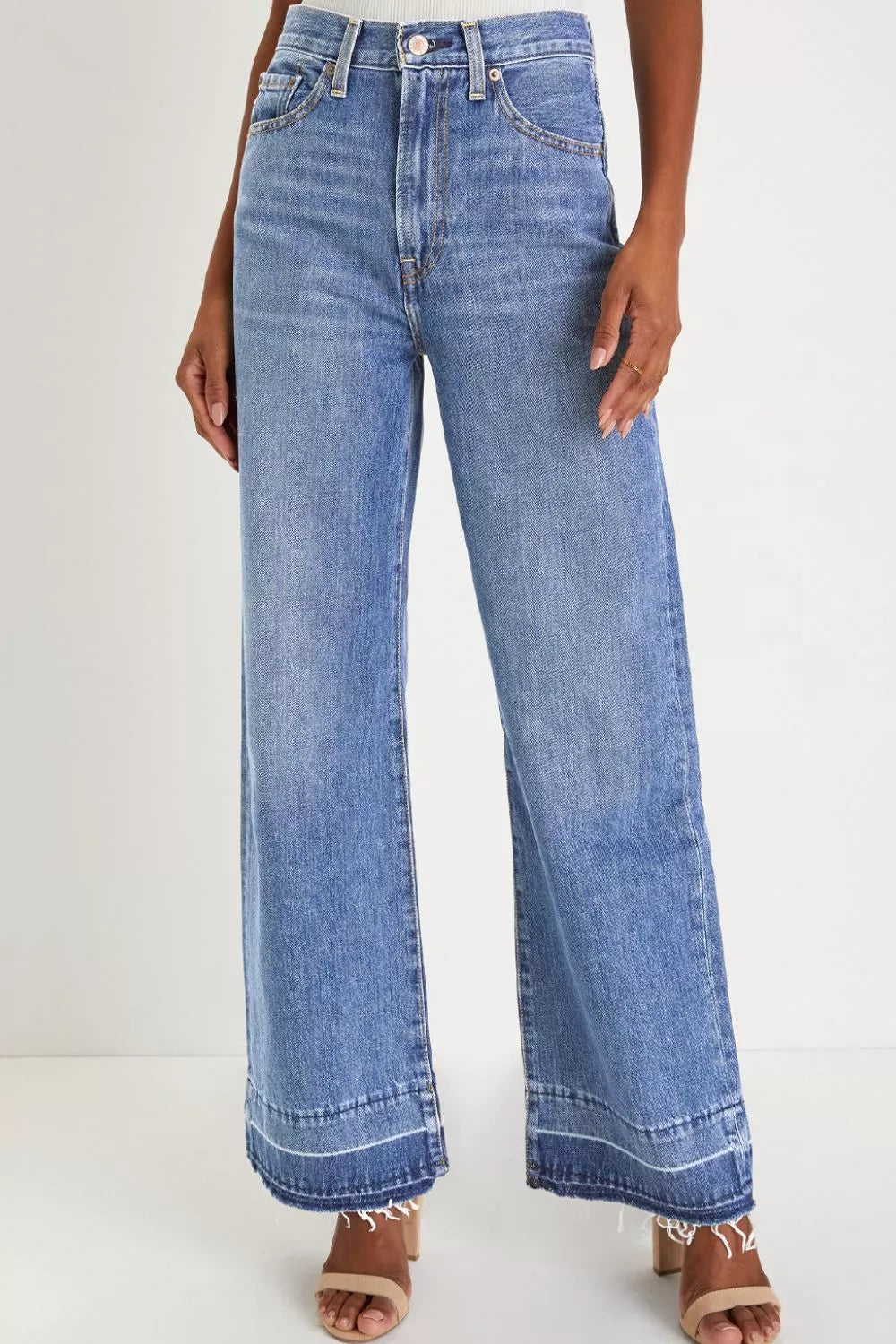 Wide Leg High Waist Jeans - cas7m