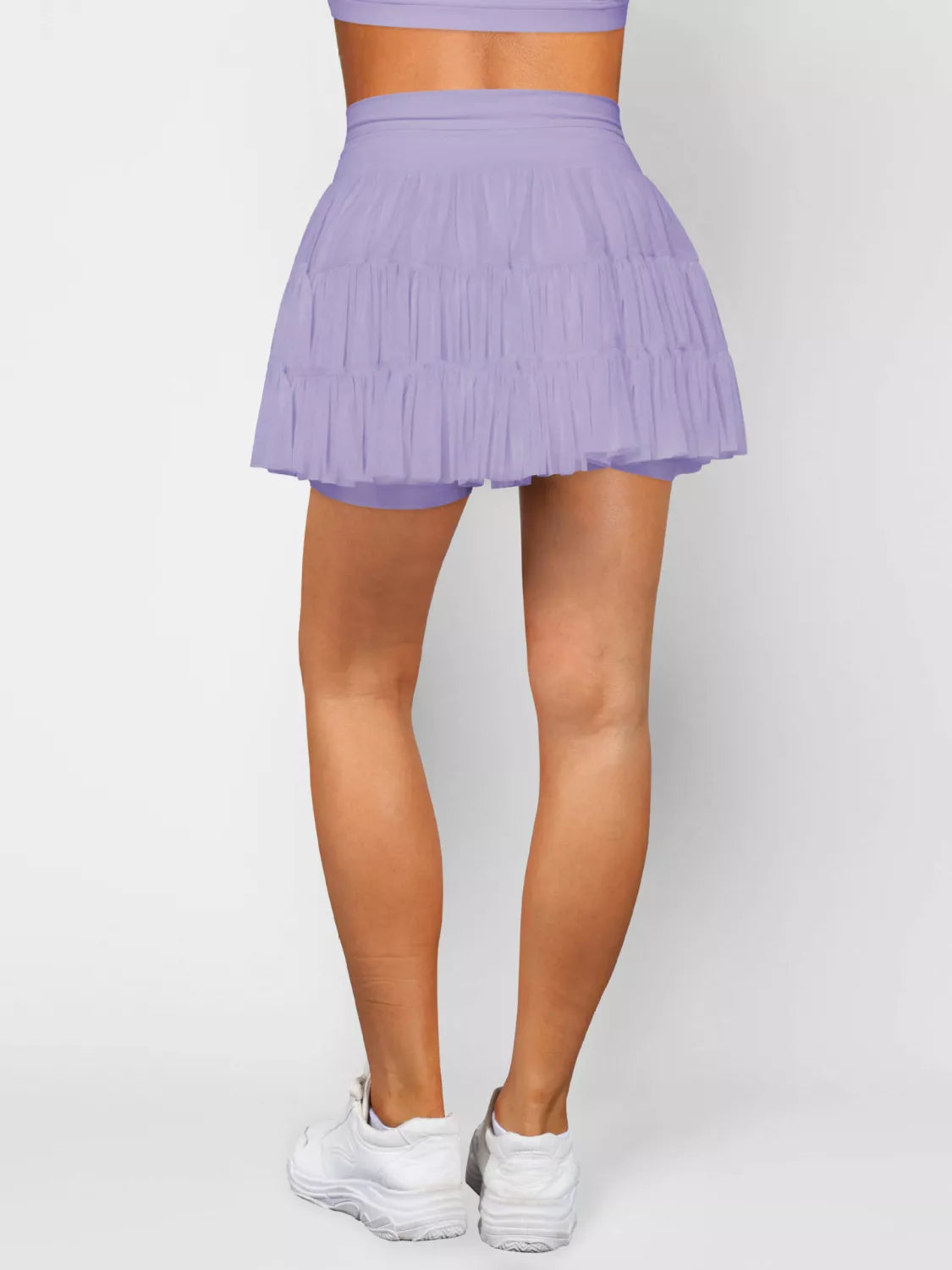 Tiered Skort with Drawstring - cas7m