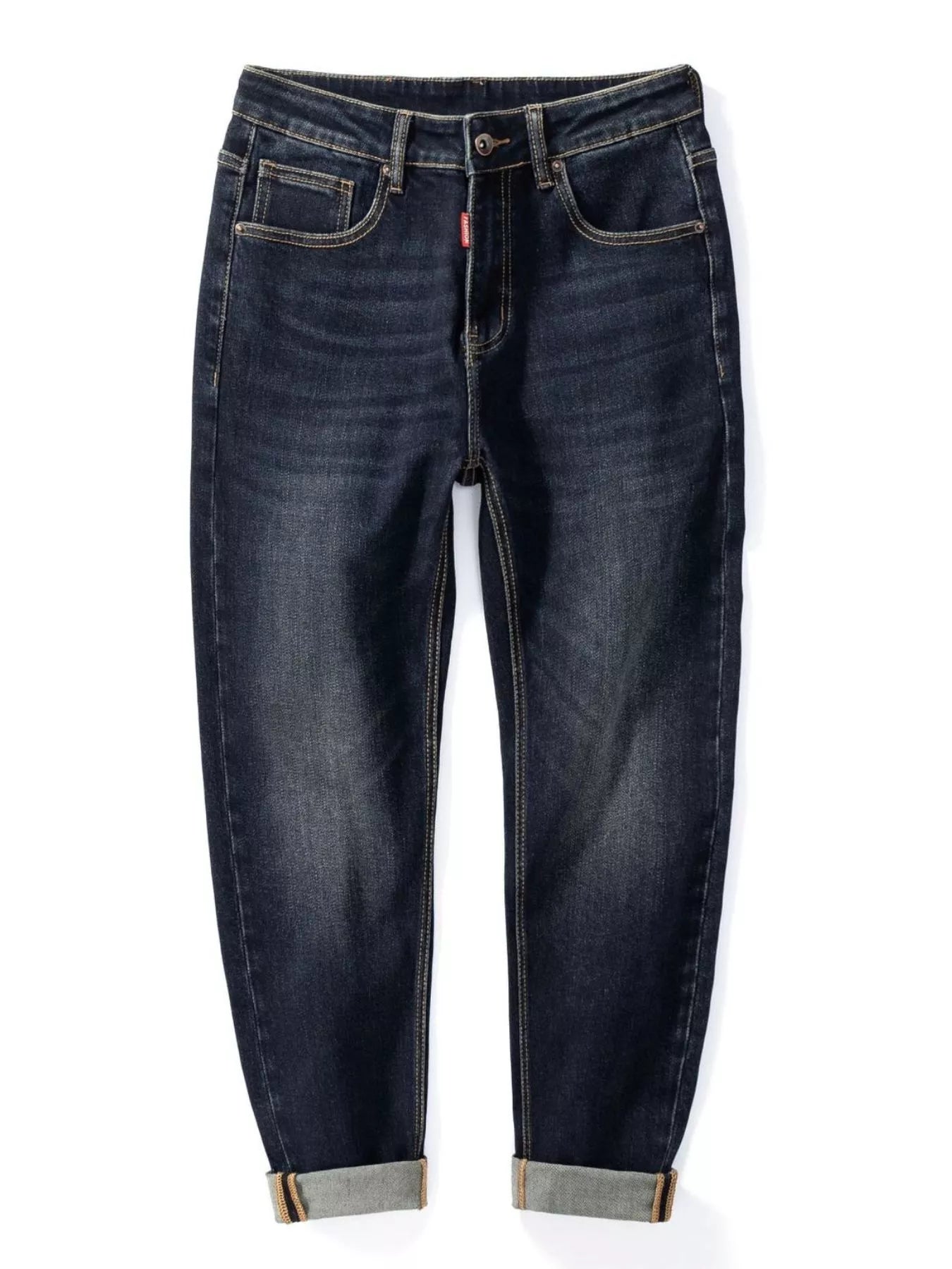 Men's Straight Leg Washed Jeans - cas7m