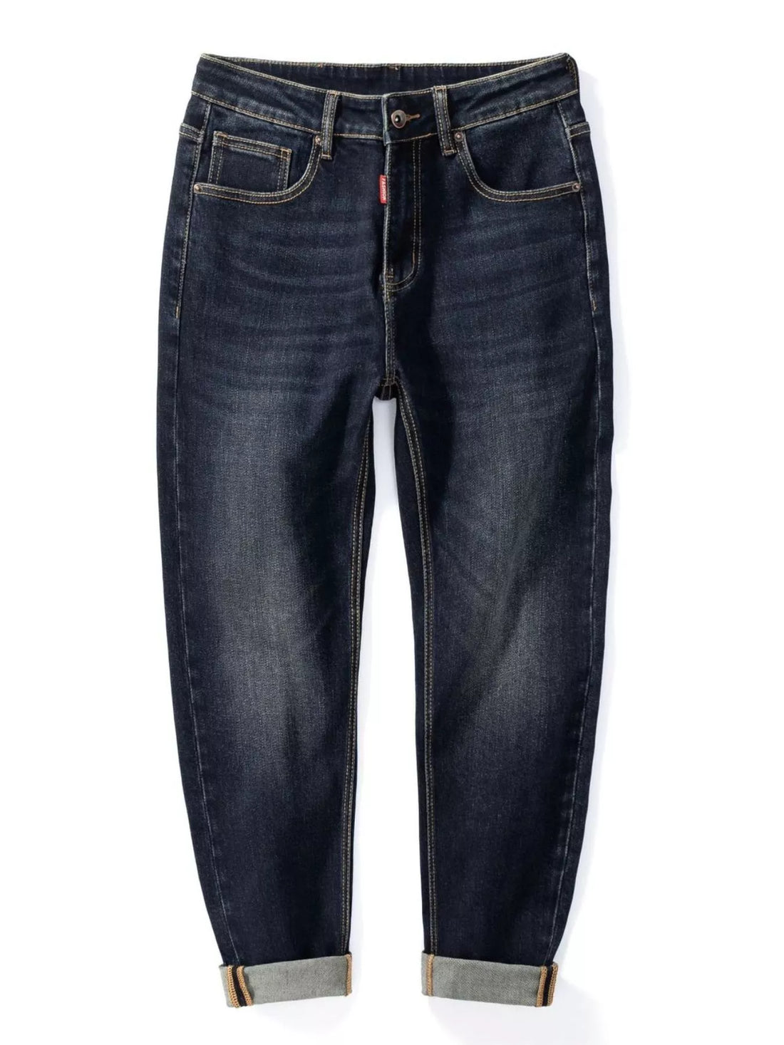 Men's Straight Leg Washed Jeans - cas7m