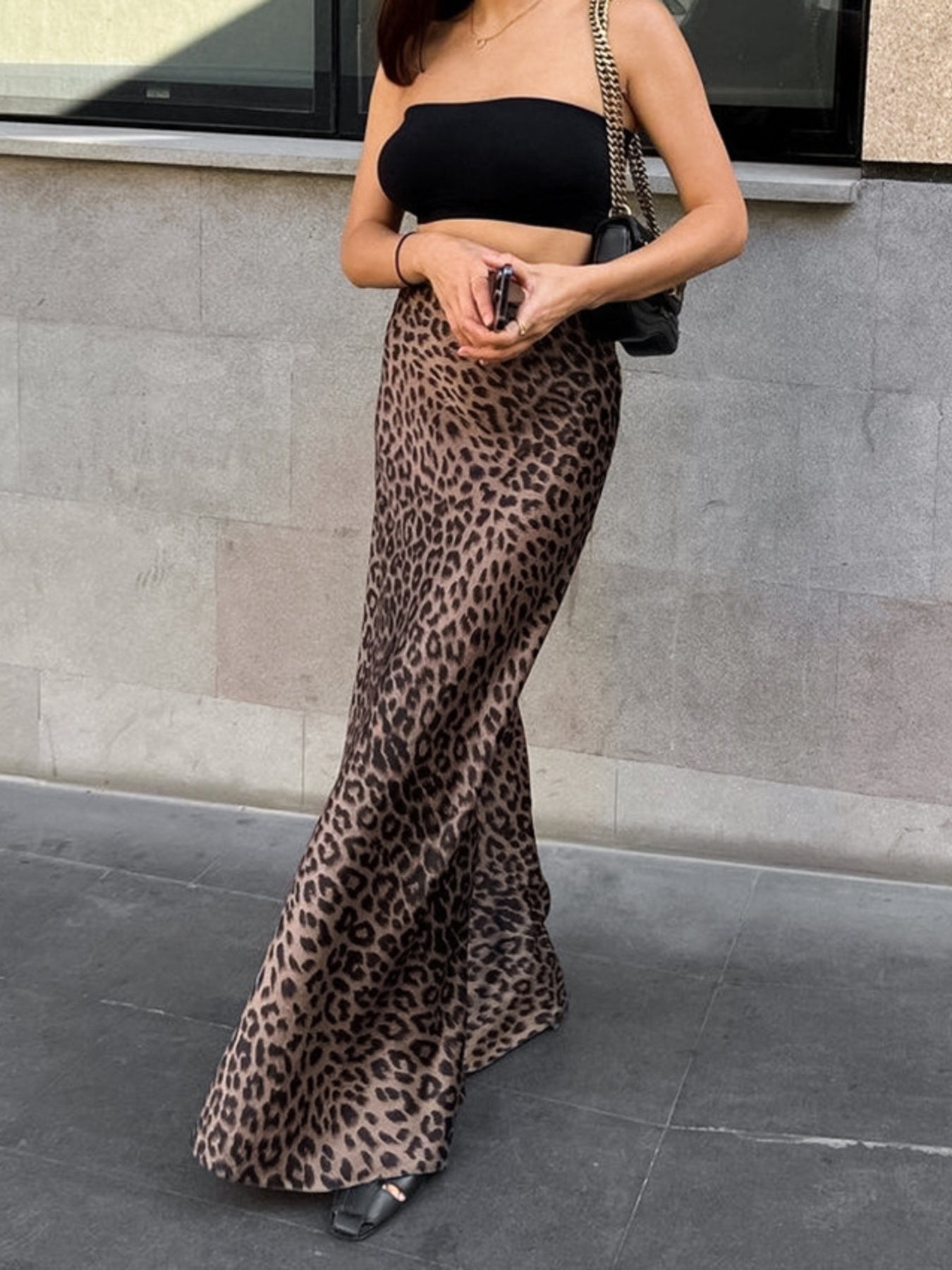 Leopard Print Maxi Skirt - cas7m