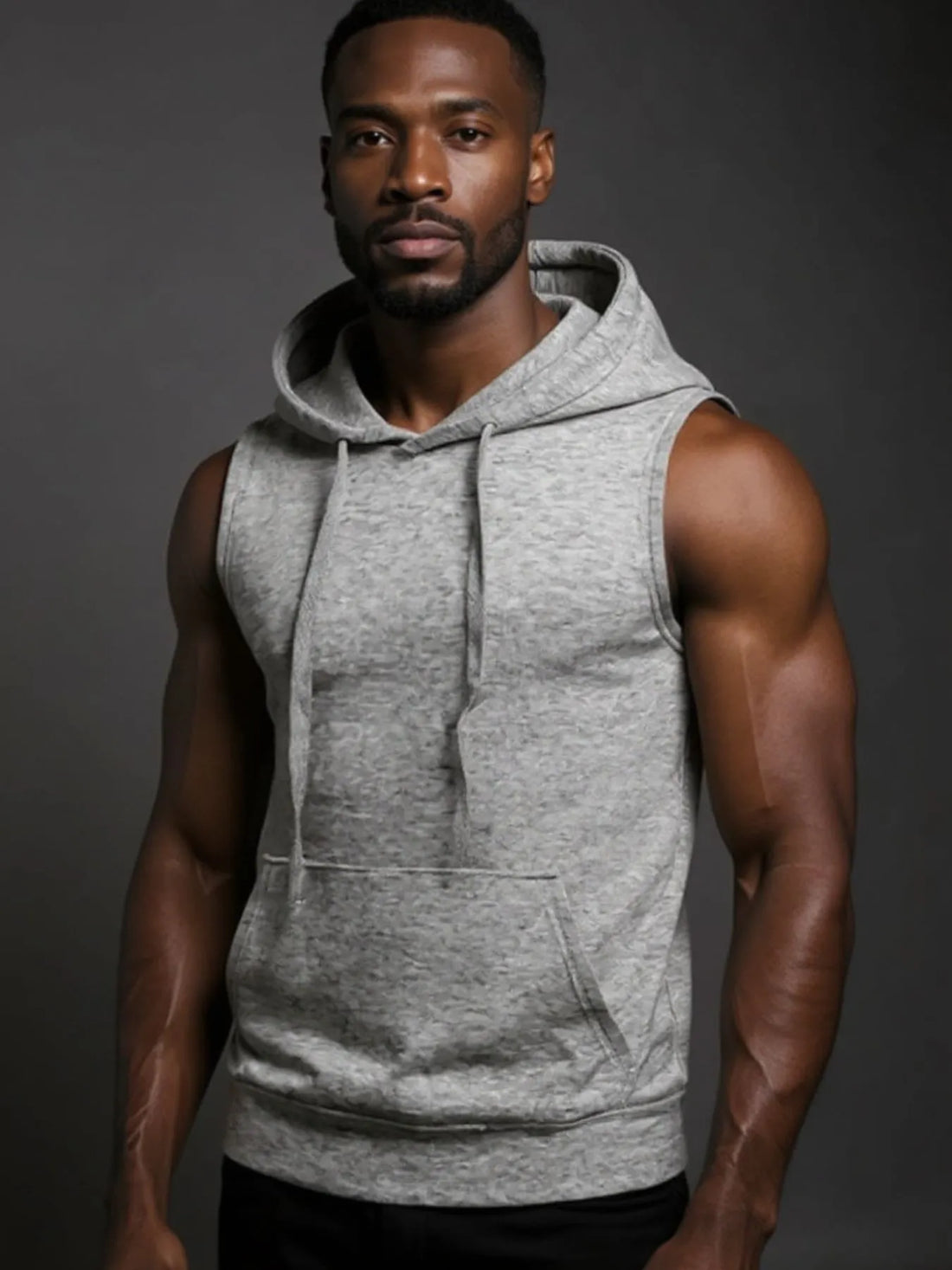 Men's Drawstring Hooded Tank - cas7m