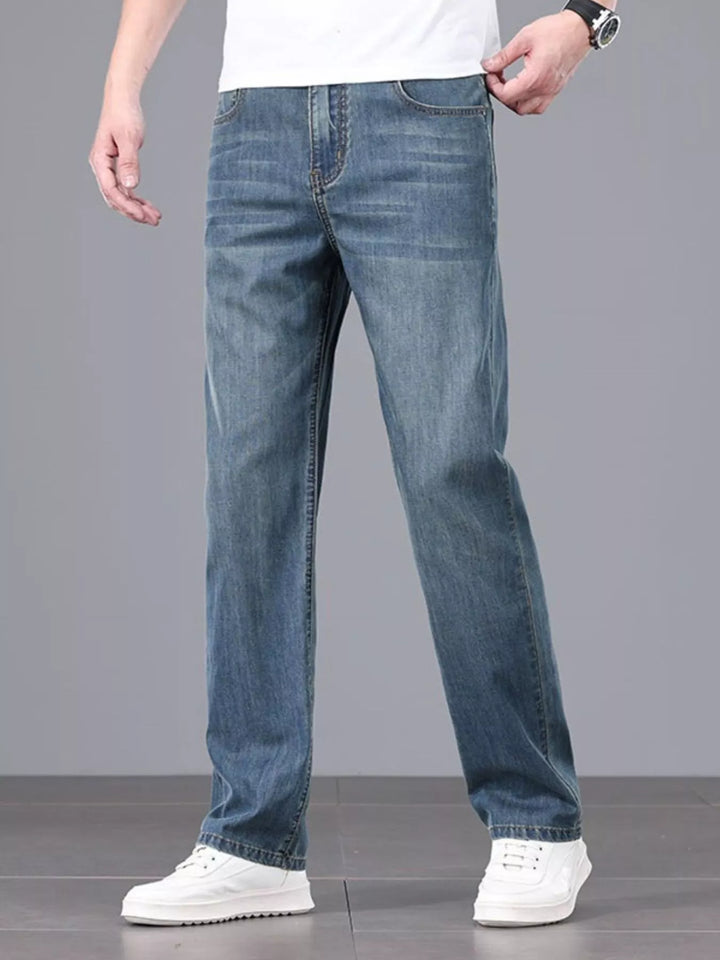 Men's Straight Fit Wash Jeans - cas7m