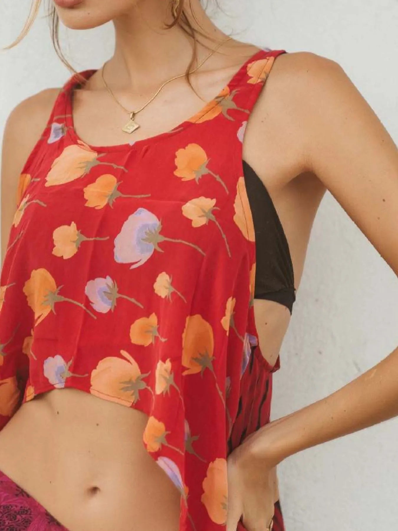 Printed Scoop Neck Tank - cas7m