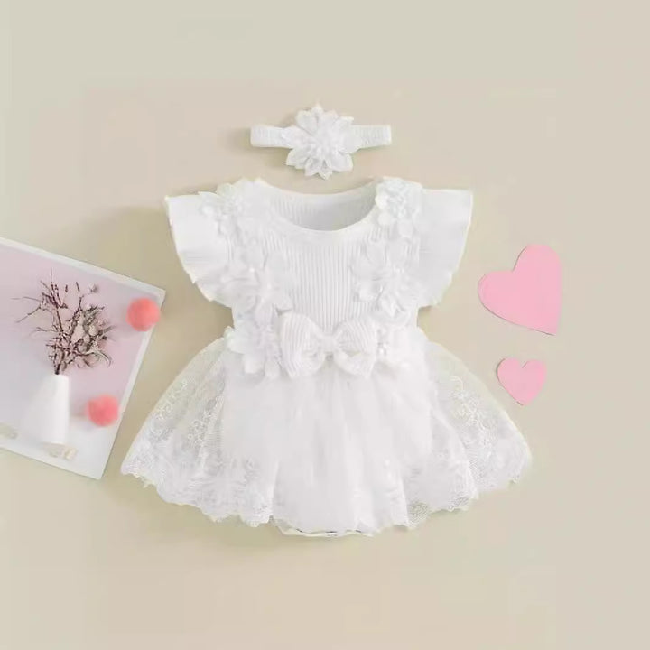 Baby Short Sleeve Romper Dress - cas7m