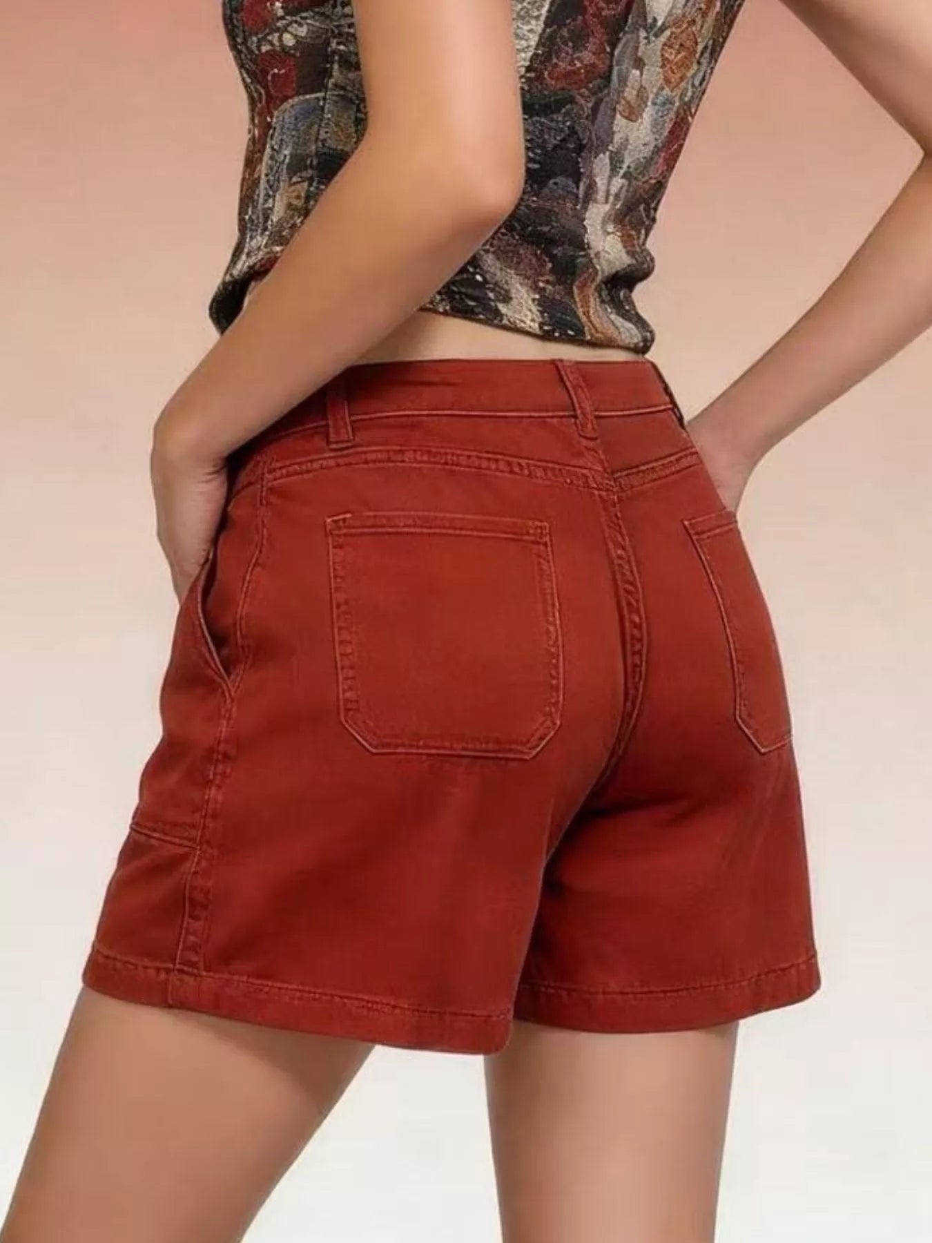 Pocketed Denim Shorts - cas7m