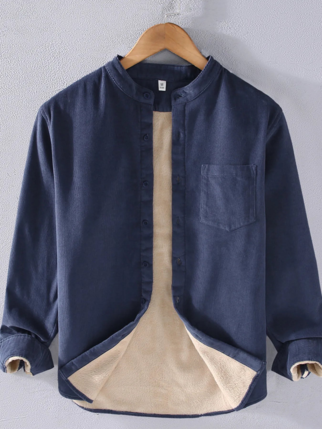 Men's Plus Size Button Up Long Sleeve Shirt - cas7m