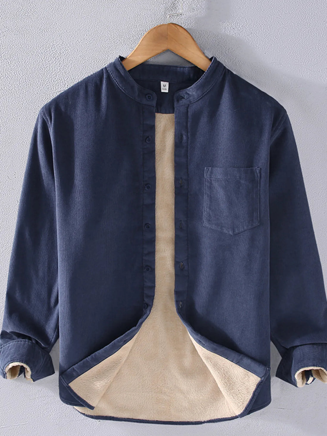 Men's Plus Size Button Up Long Sleeve Shirt - cas7m