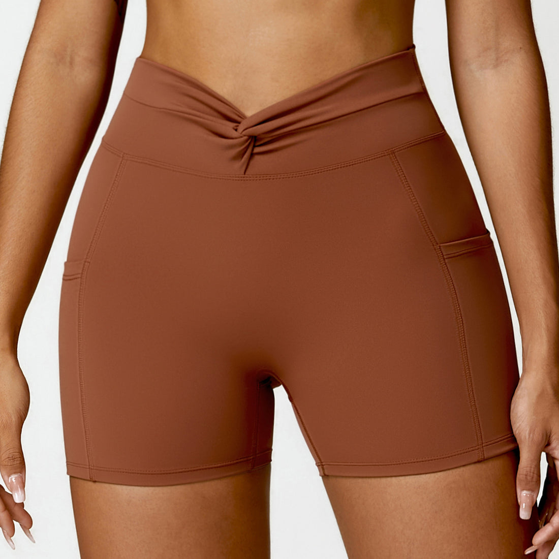 Nude Feel Tight Yoga Shorts Casual Outdoor Running Exercise Shorts Women - cas7m