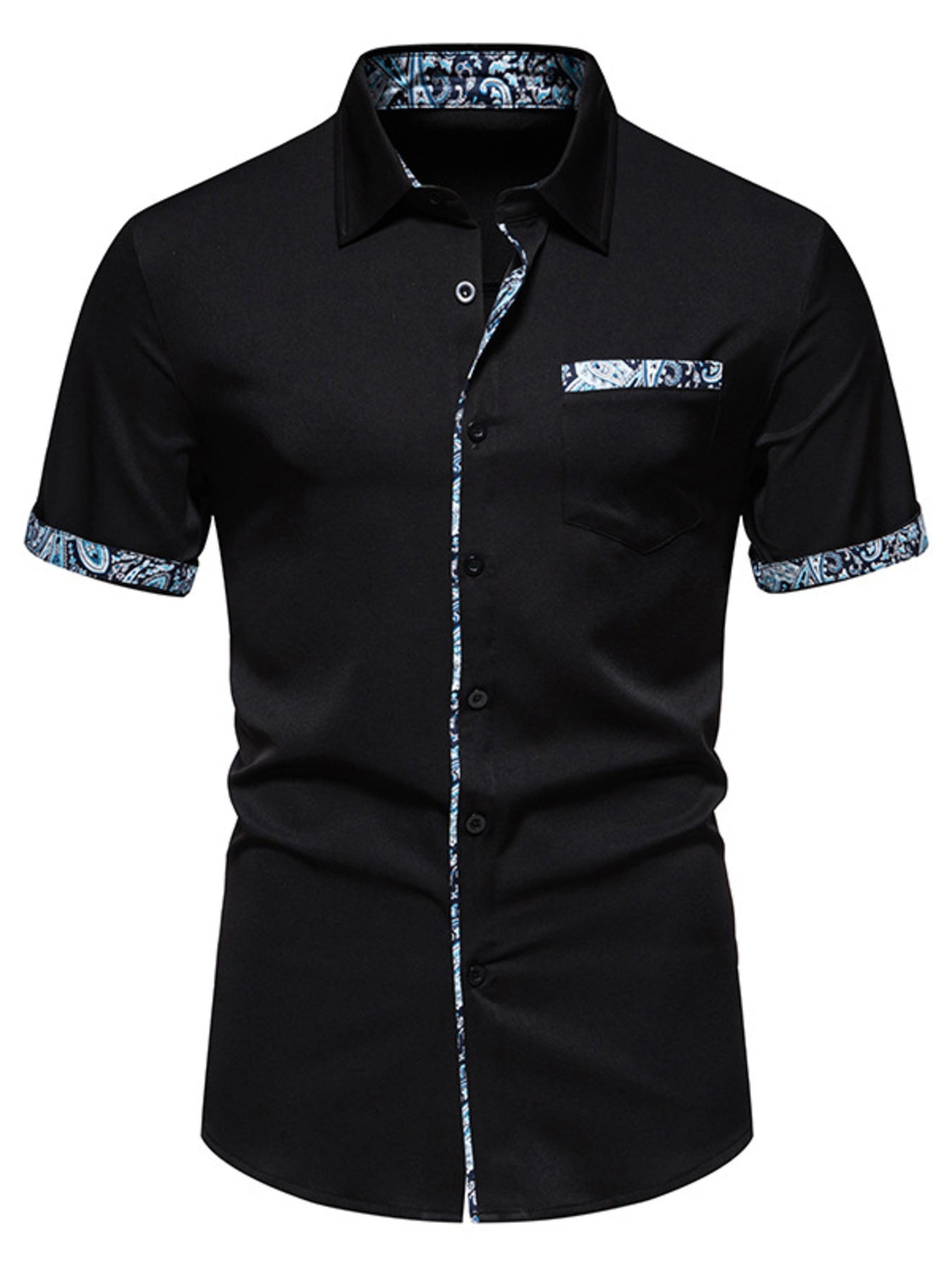 Men's Button Up Short Sleeve Shirt - cas7m