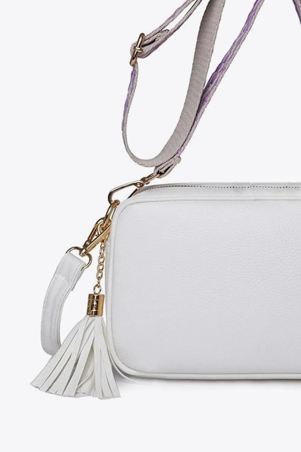 PU Leather Tassel Crossbody Bag - cas7m