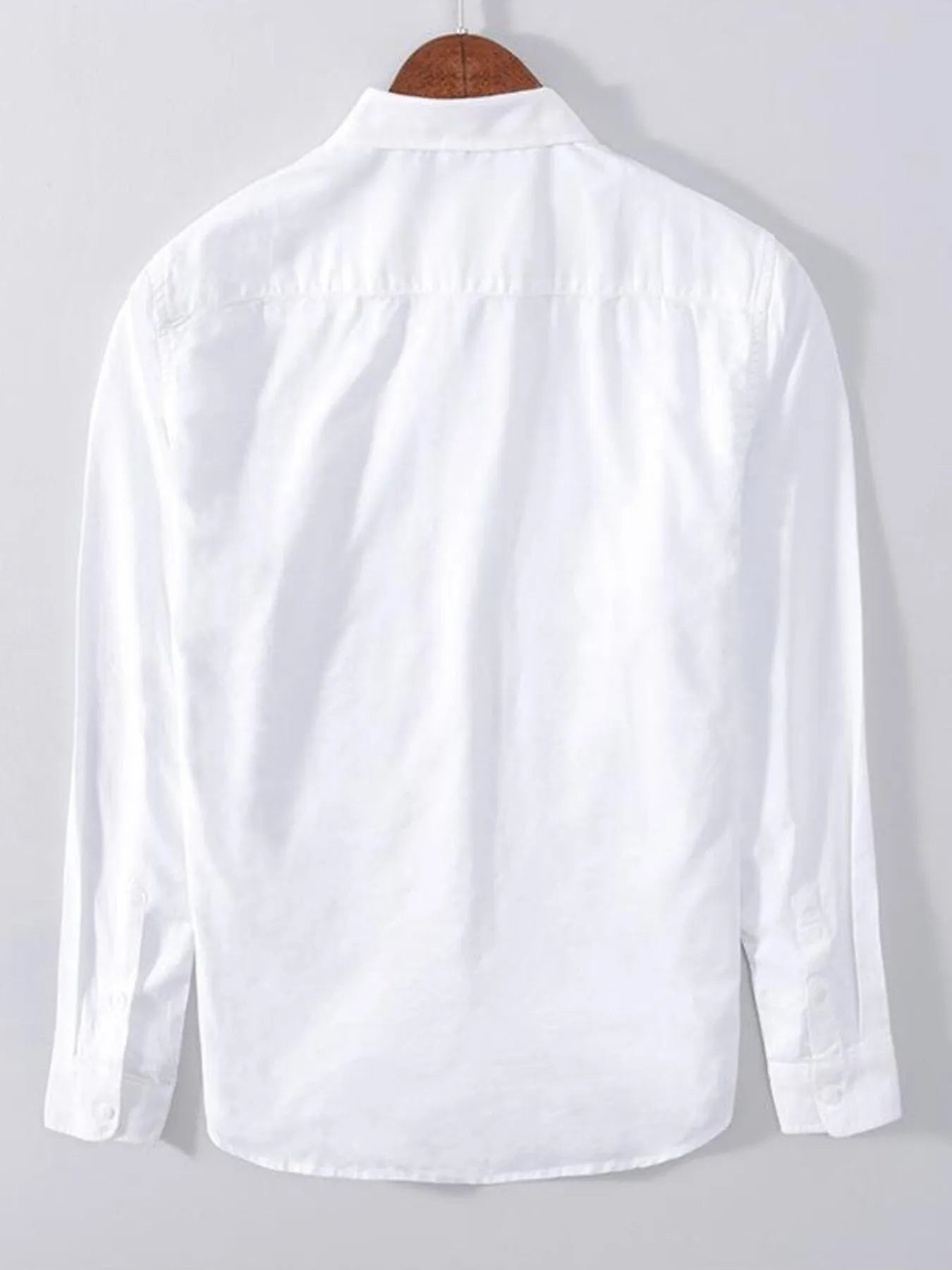 Men's Plus Size Button Up Long Sleeve Shirt - cas7m