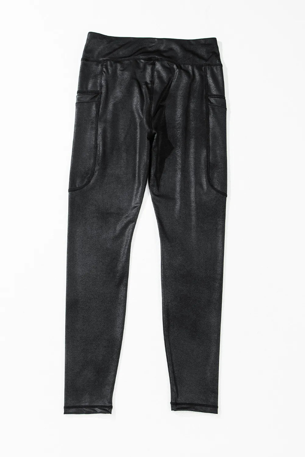 Pocketed V-Cut Waist Leggings - cas7m