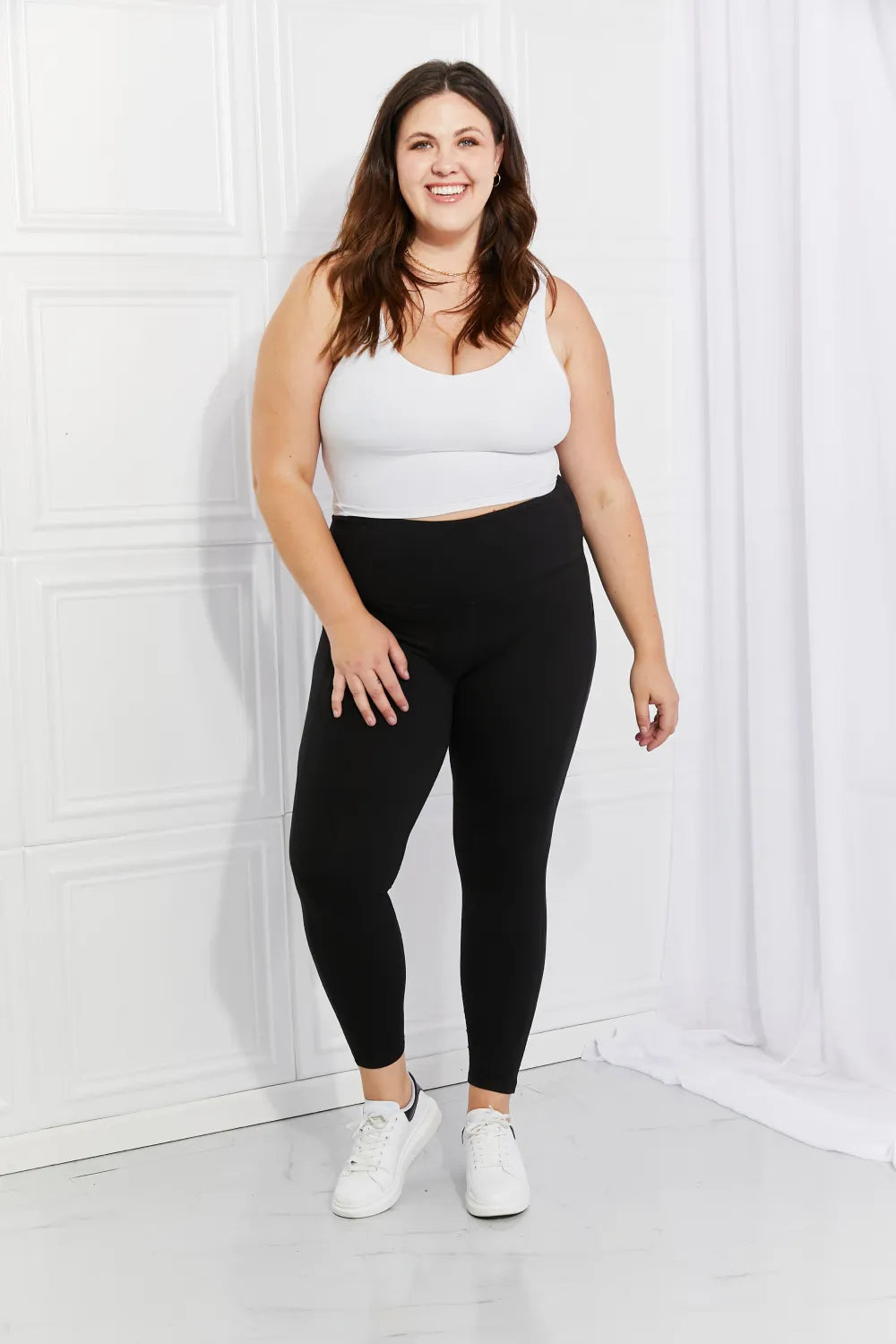 Leggings Depot Full Size Strengthen and Lengthen Reflective Dot Active Leggings - cas7m