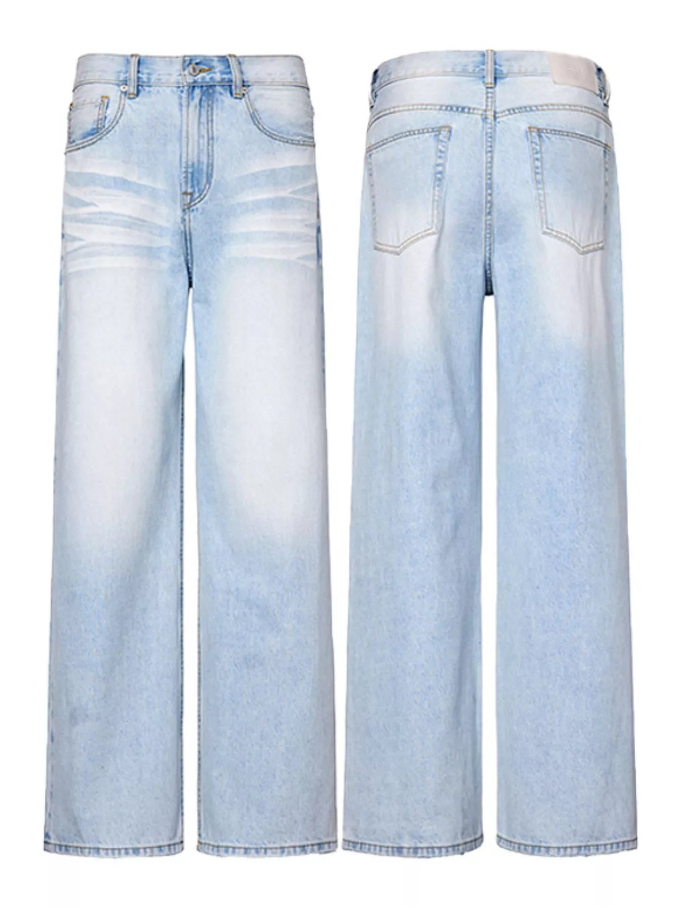 Men's Wash Wide Leg Jeans - cas7m