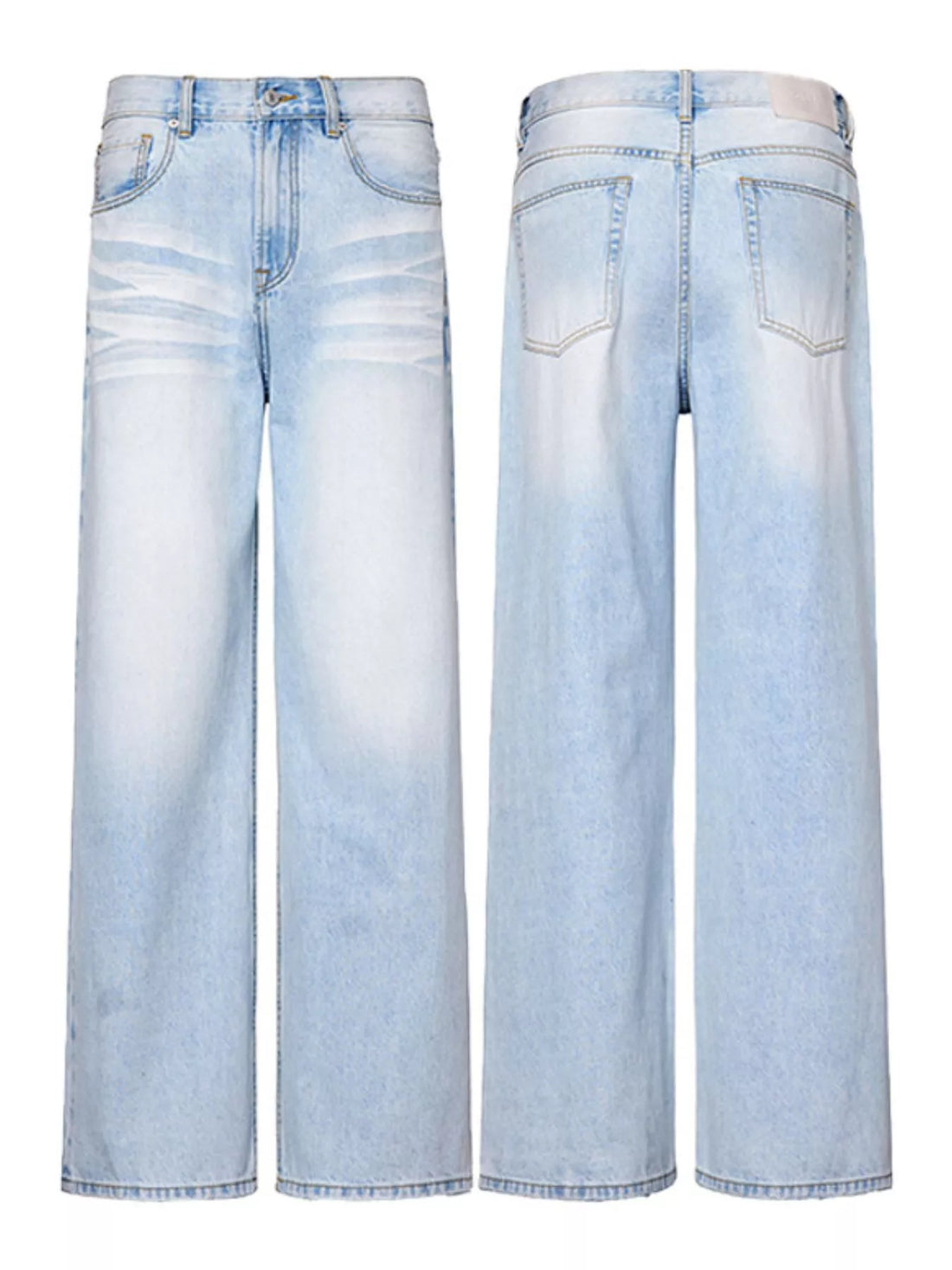 Men's Wash Wide Leg Jeans - cas7m