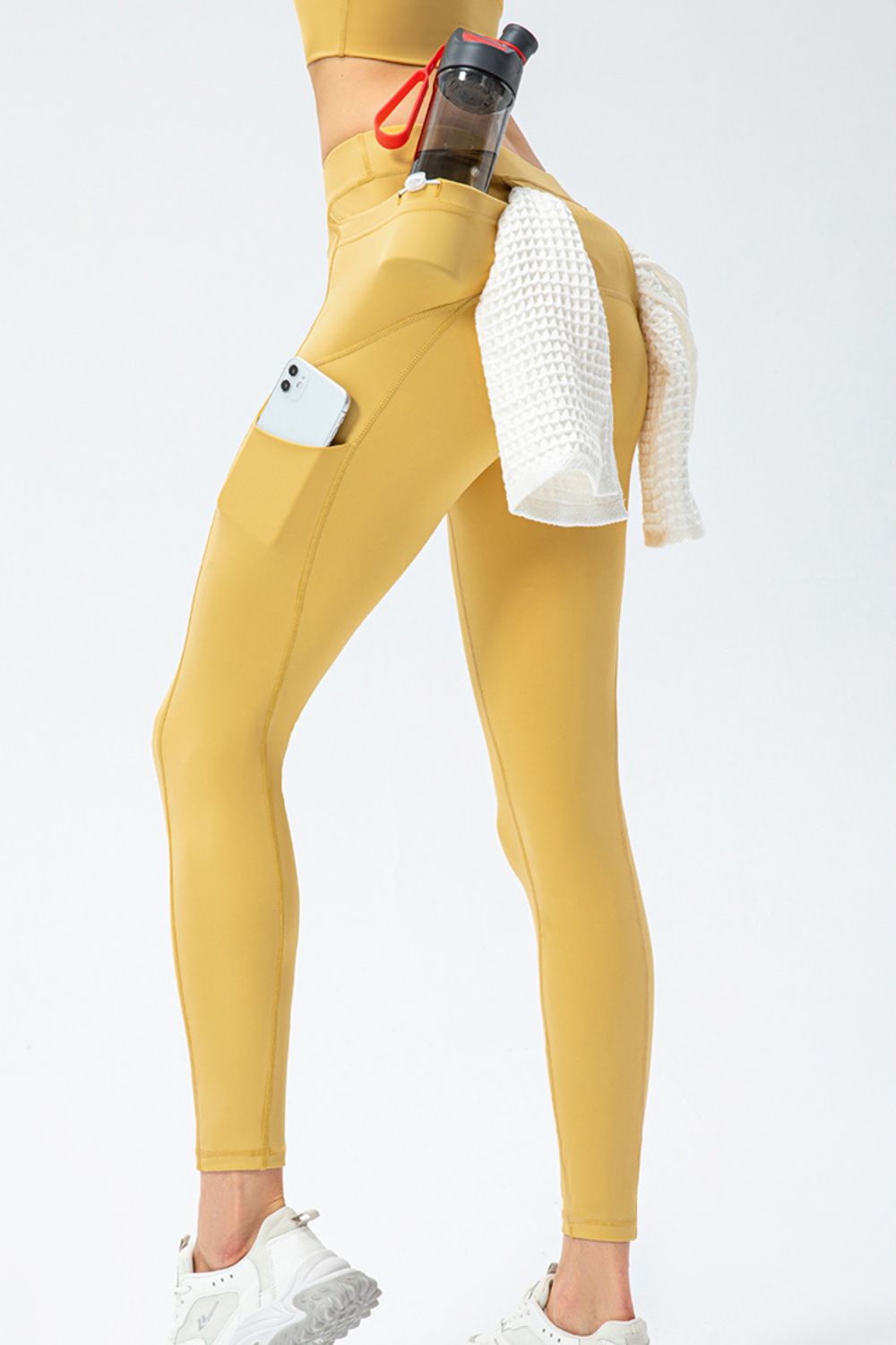 Full Size Slim Fit High Waist Long Sports Pants with Pockets - cas7m