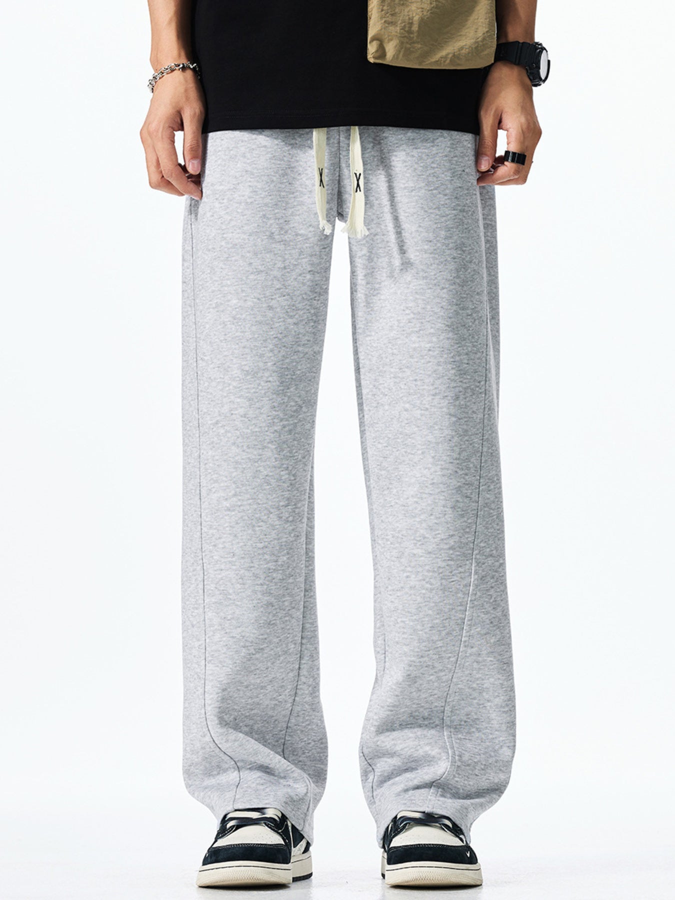 Men's Plus Size Casual Loose-Fit Drawstring Sweatpants - cas7m
