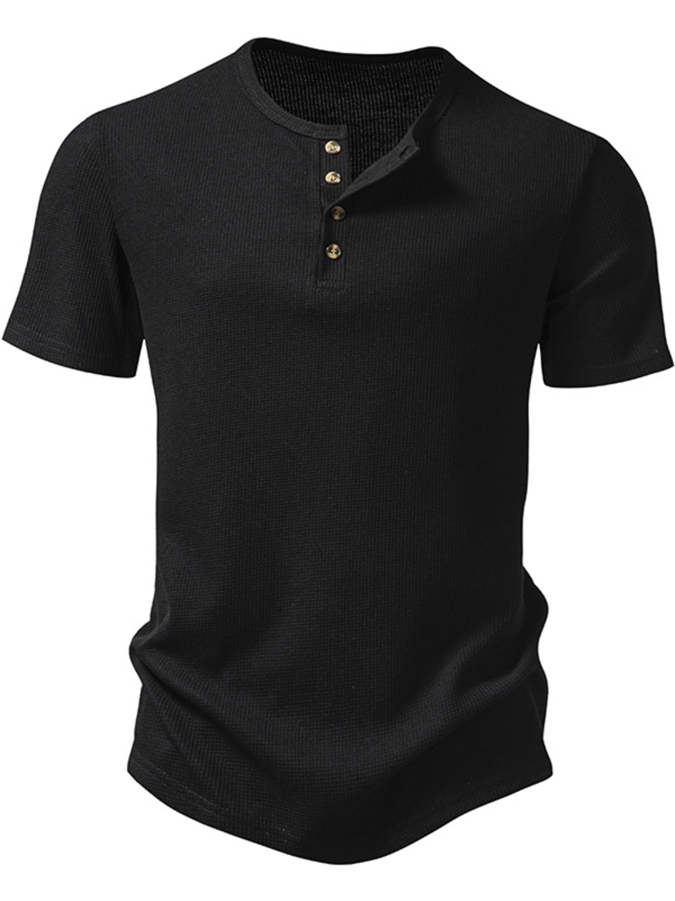 Men's Button Detail Short Sleeve T-Shirt - cas7m