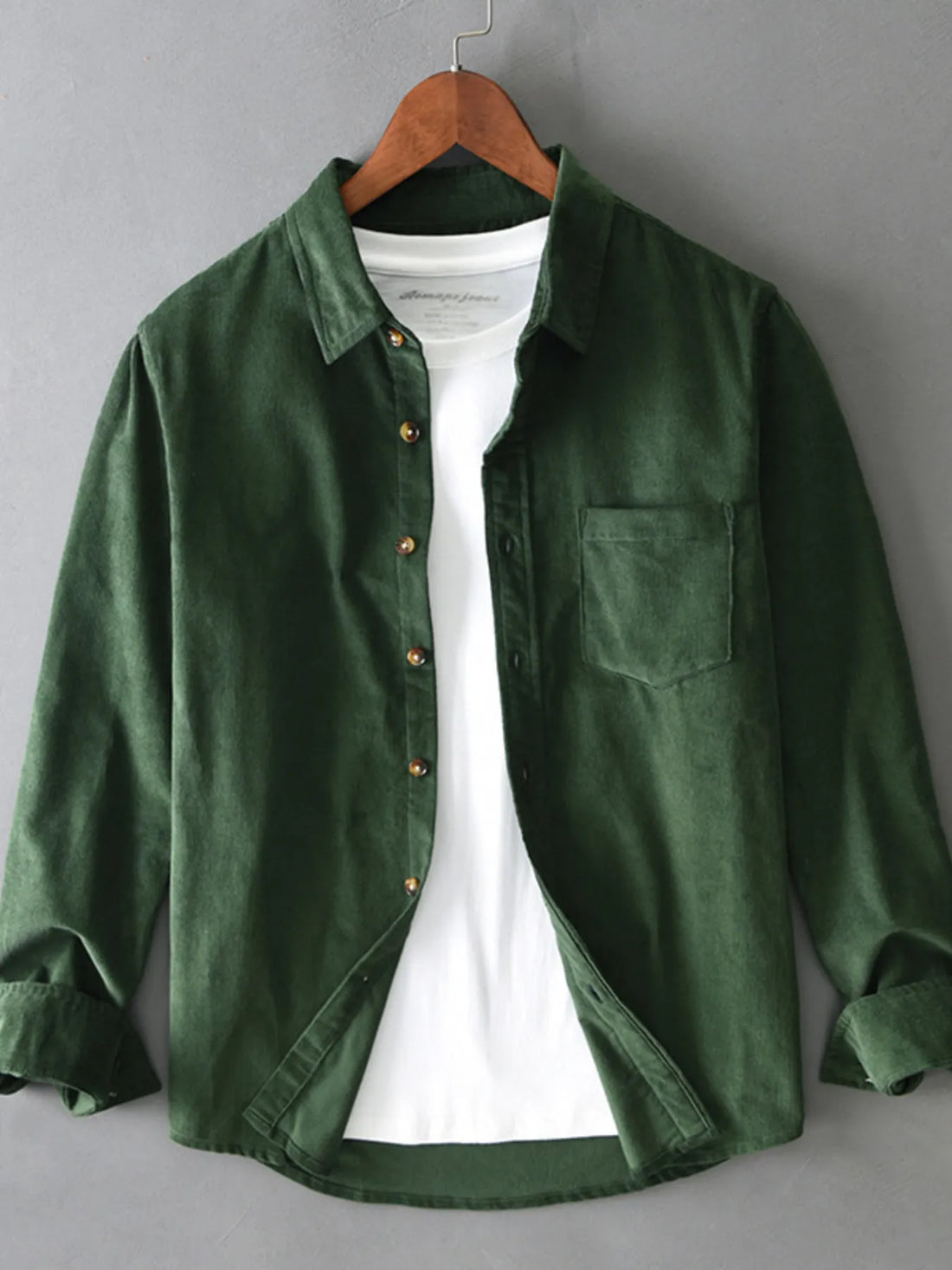 Men's Plus Size Button Up Long Sleeve Shirt - cas7m