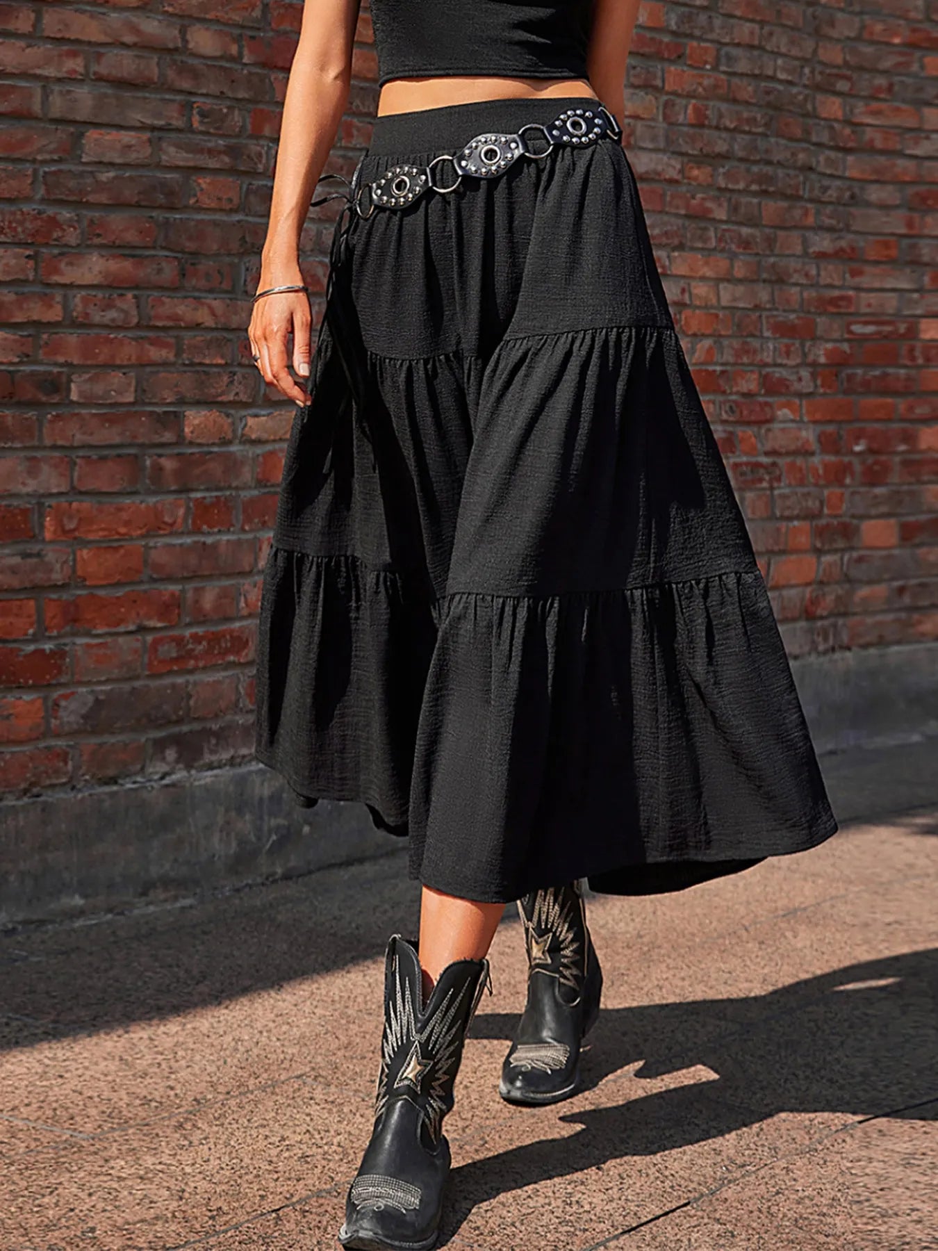 Tiered Midi Skirt - cas7m