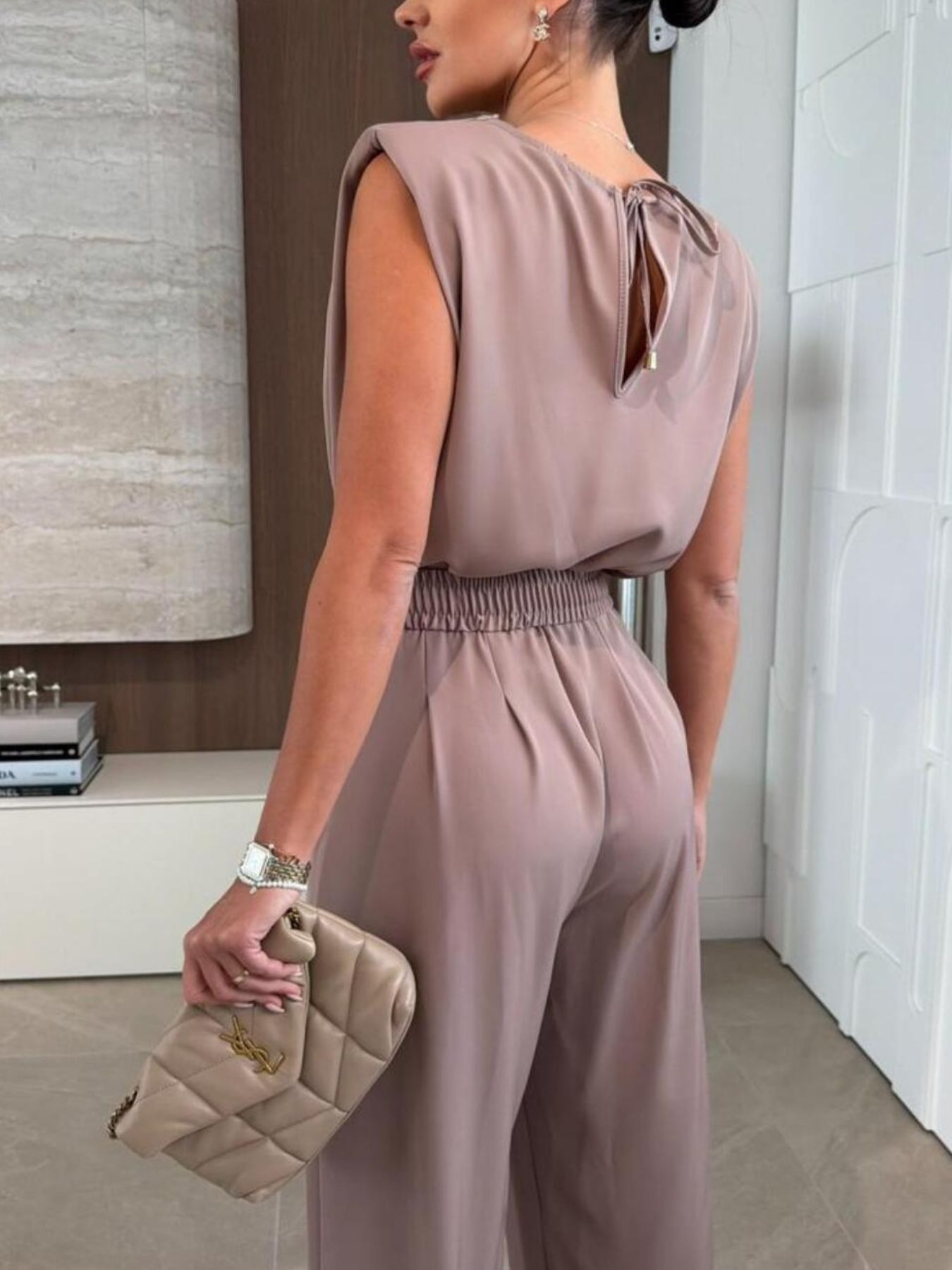 Sleeveless Wide Leg Jumpsuit - cas7m