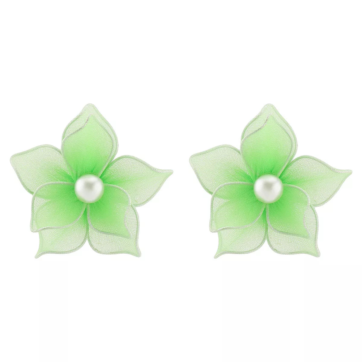 Flower Pearl Stud Earrings - cas7m
